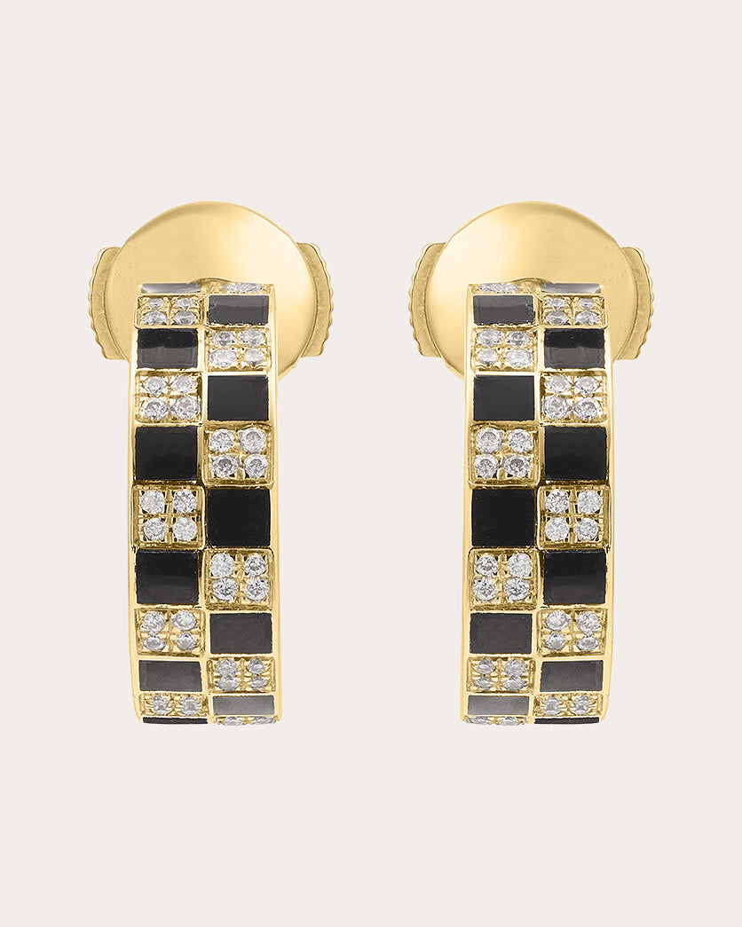 Diamond & 18k Gold Illusion Hoop Earrings