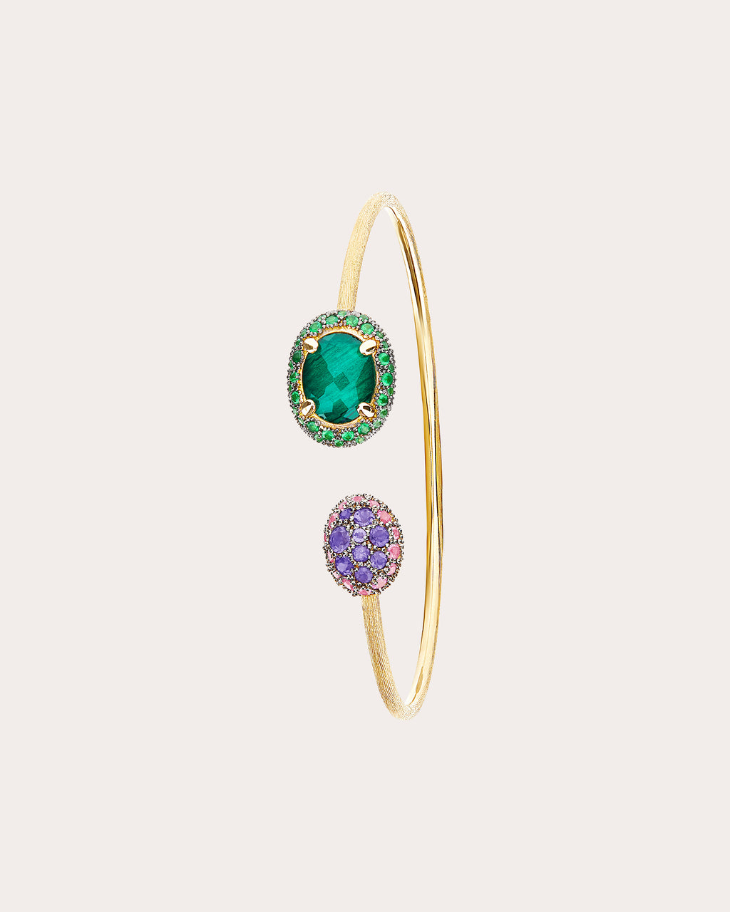 Green Labradorite Doublet Reverse Cuff Bracelet