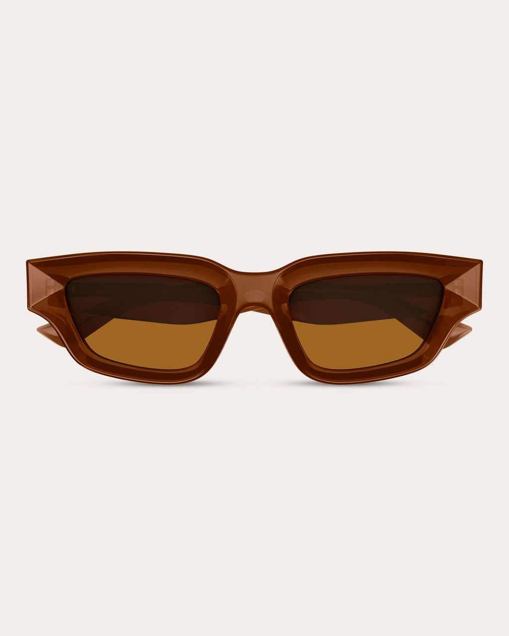 Transparent Brown Edgy Cat-Eye Sunglasses