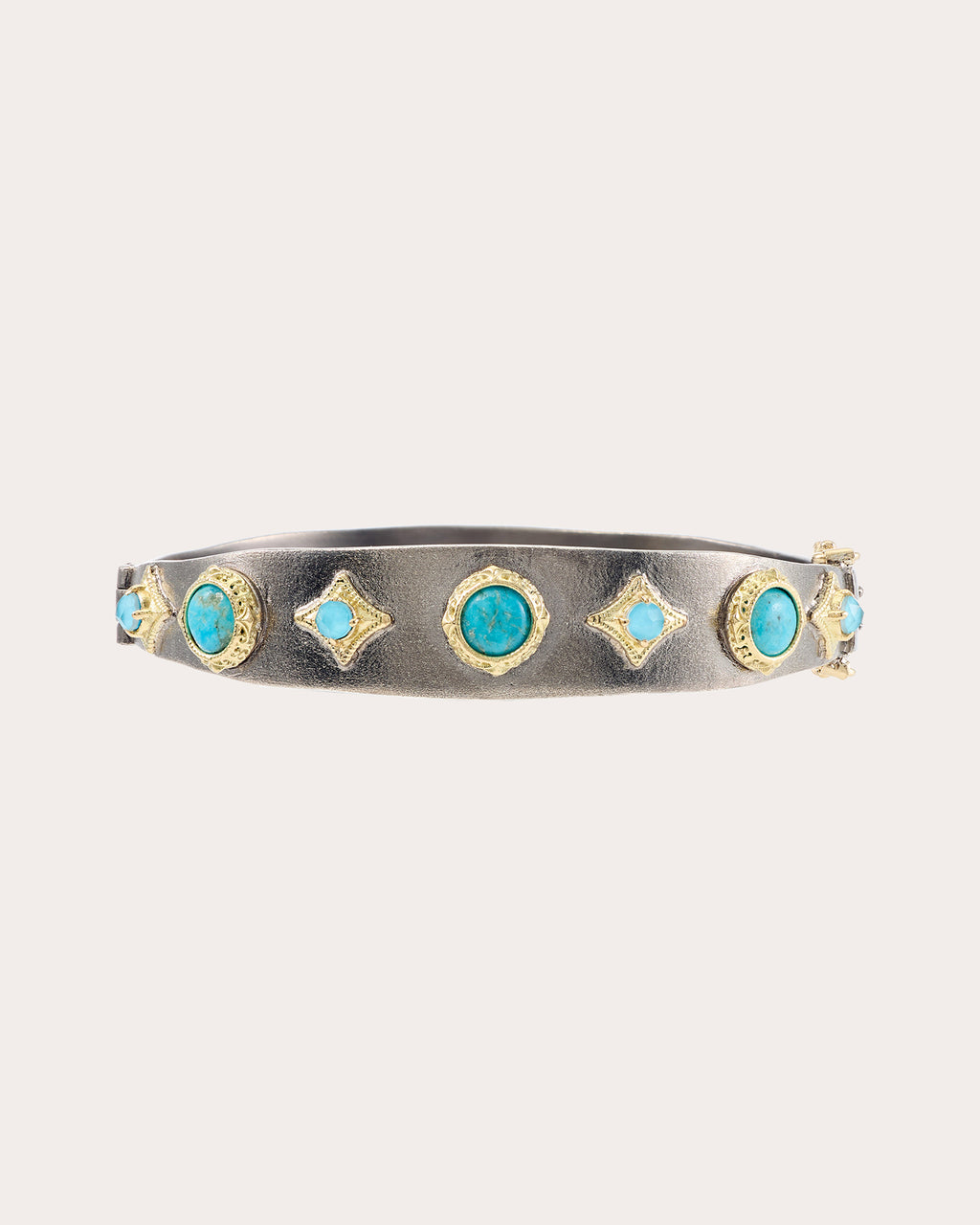 Turquoise Two-Tone Blackened Old World Bracelet