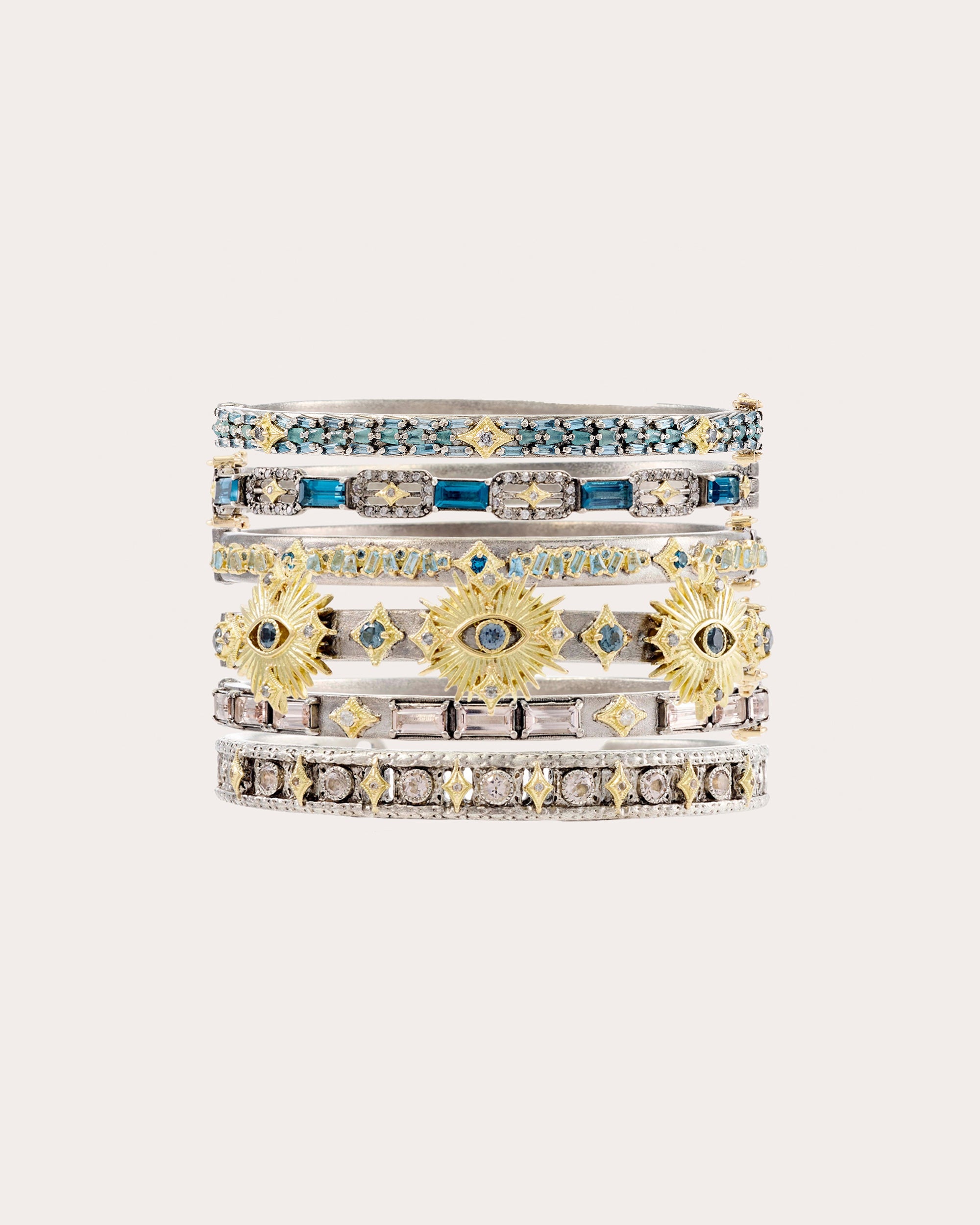 Diamond & Morganite Two-Tone Baguette Bracelet