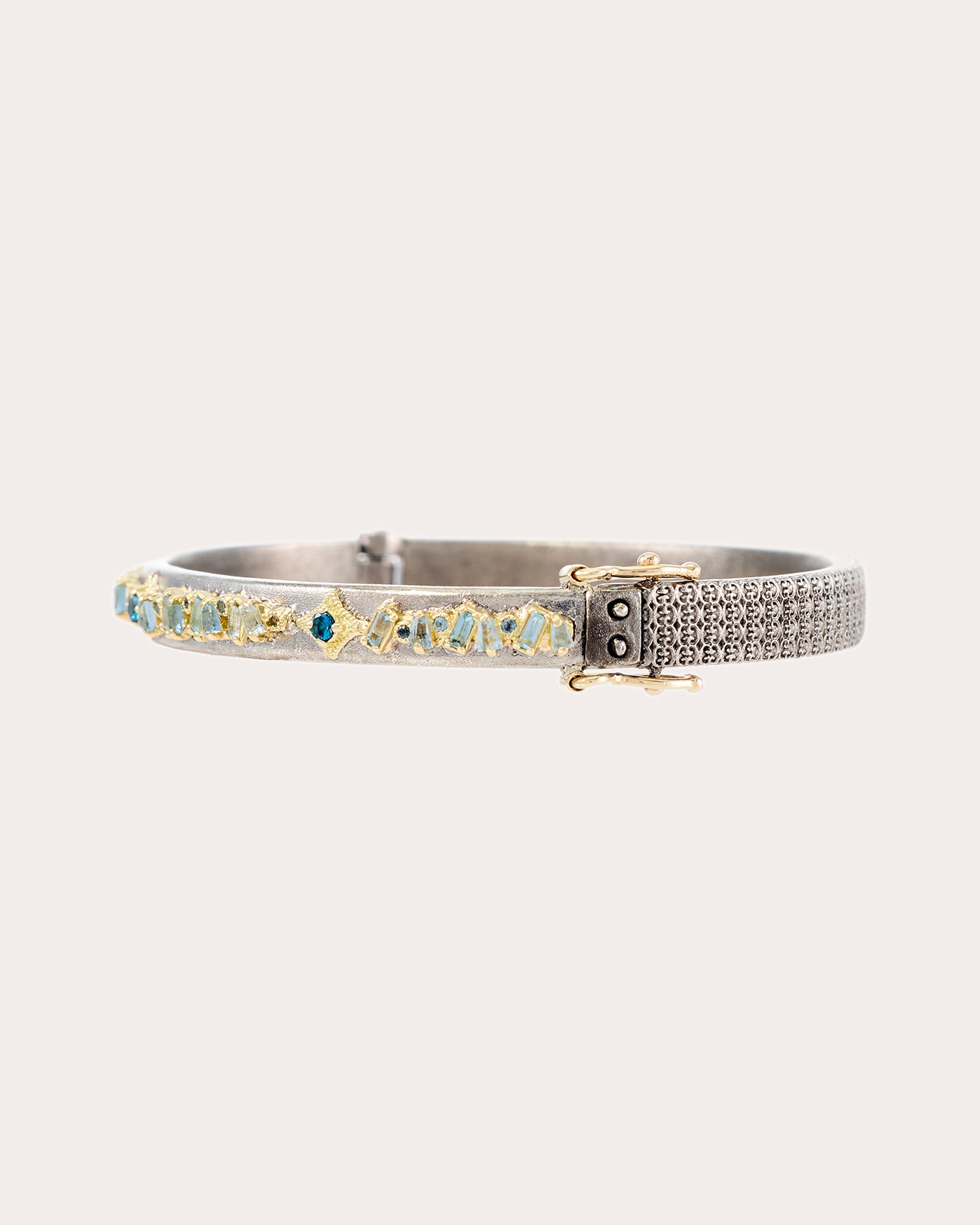 Aquamarine & Topaz Two-Tone Crivelli Bracelet