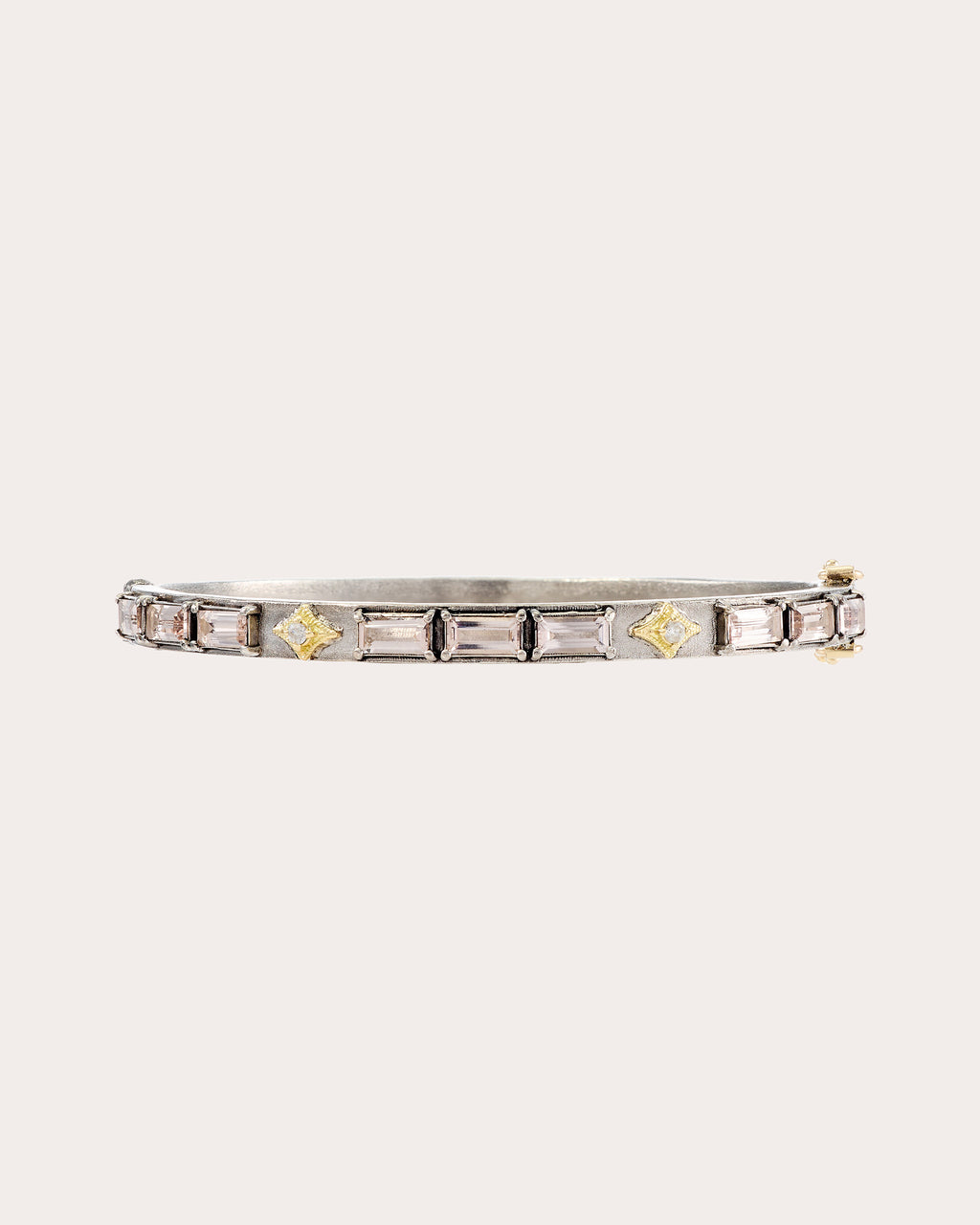 Diamond & Morganite Two-Tone Baguette Bracelet
