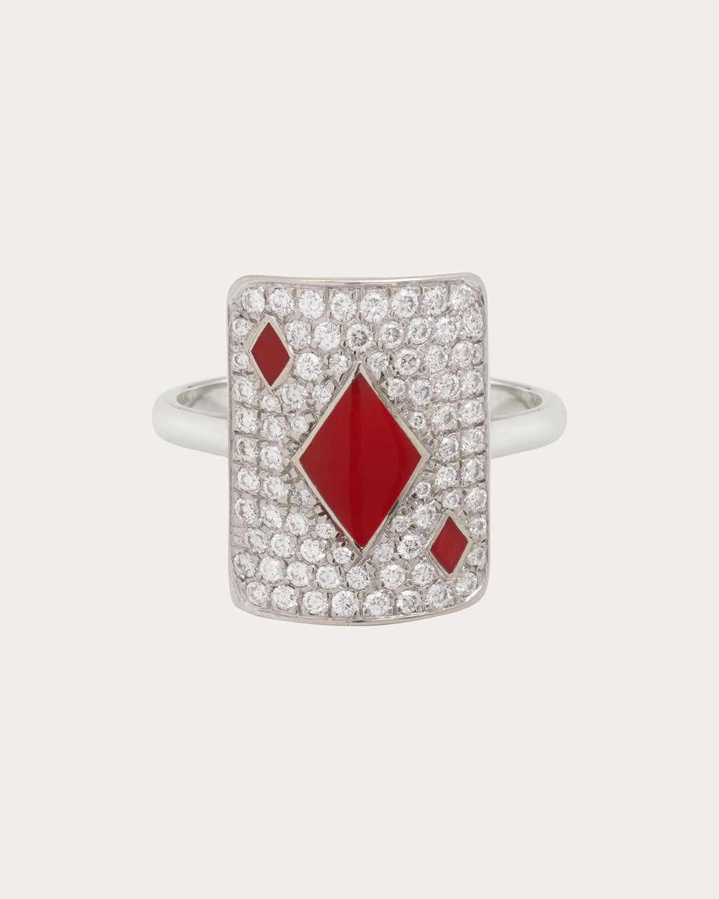 Diamond & 18k White Gold Honneur Pinky Ring