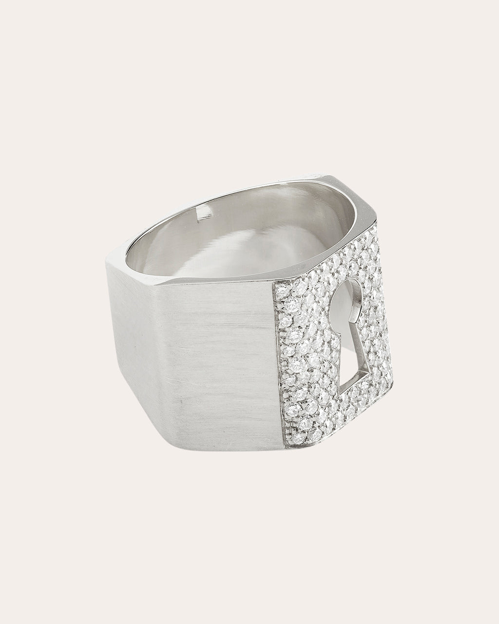 Diamond & 18k White Gold Protection Ring