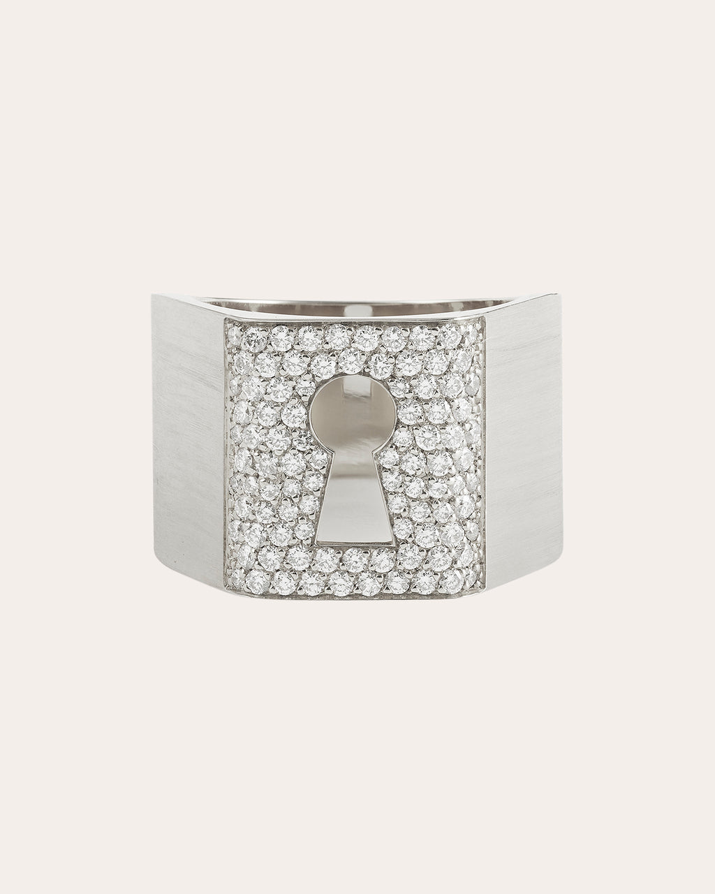 Diamond & 18k White Gold Protection Ring