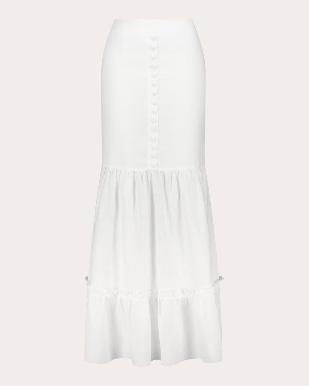 Bali Linen Gathered Ruffle Maxi Skirt