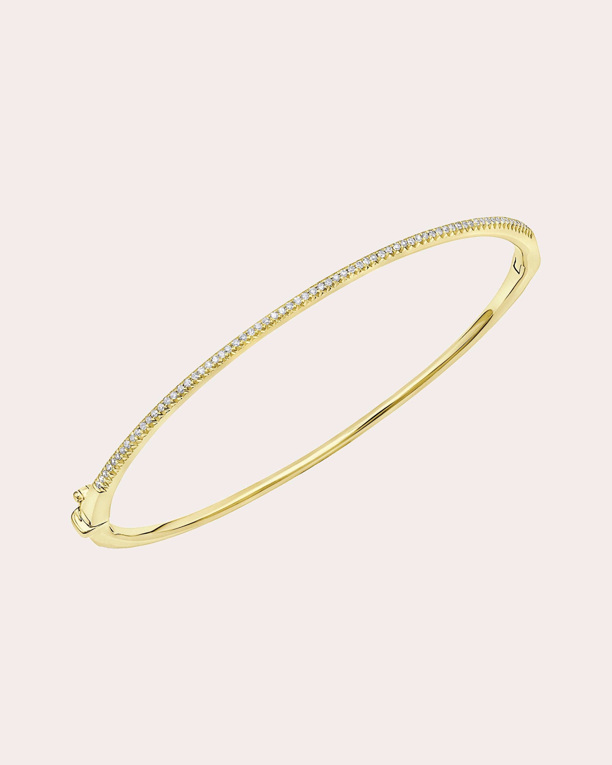 Diamond & 14k Gold Pavé Oval Bangle