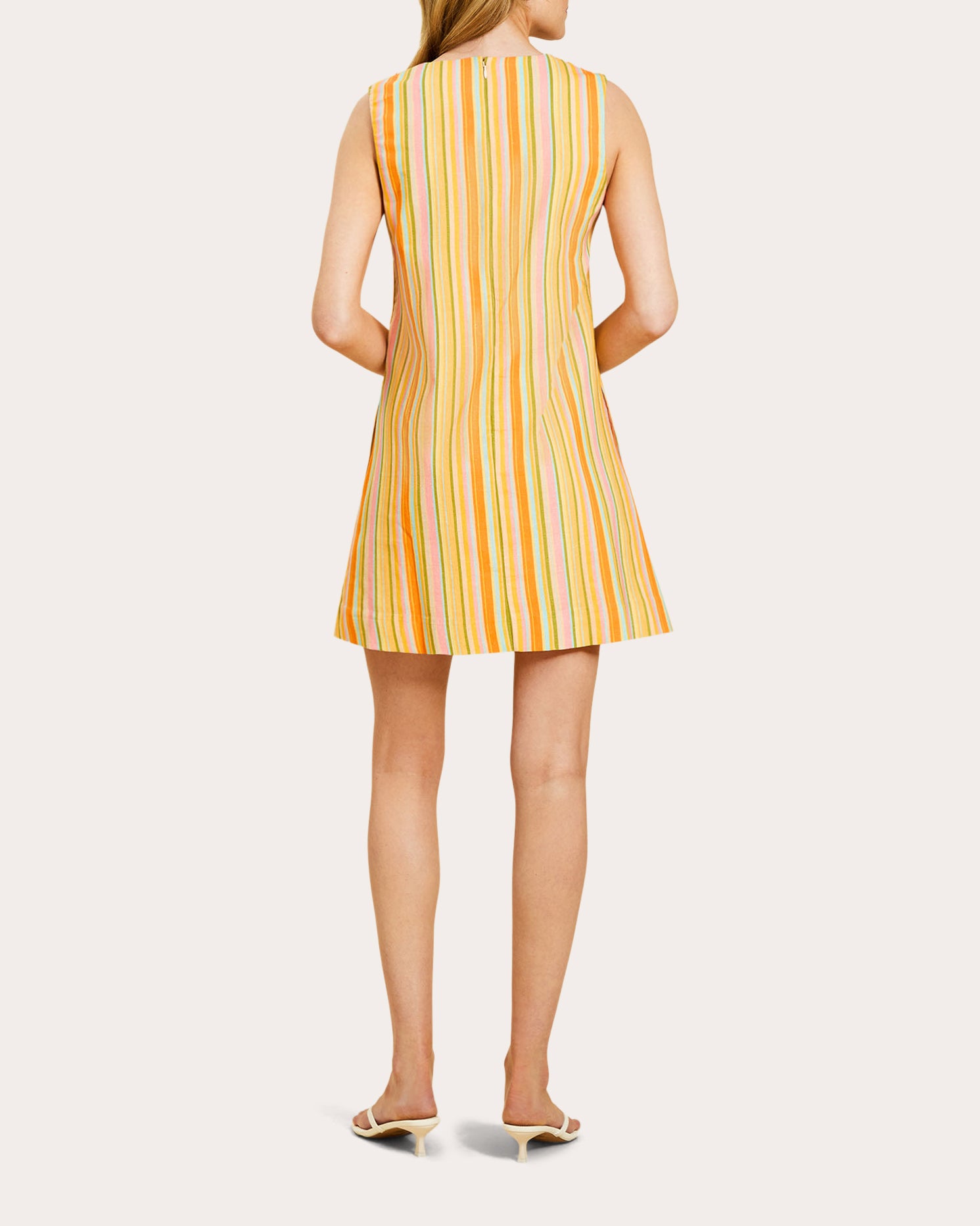 Belize Embroidered Stripe Mini Shift Dress