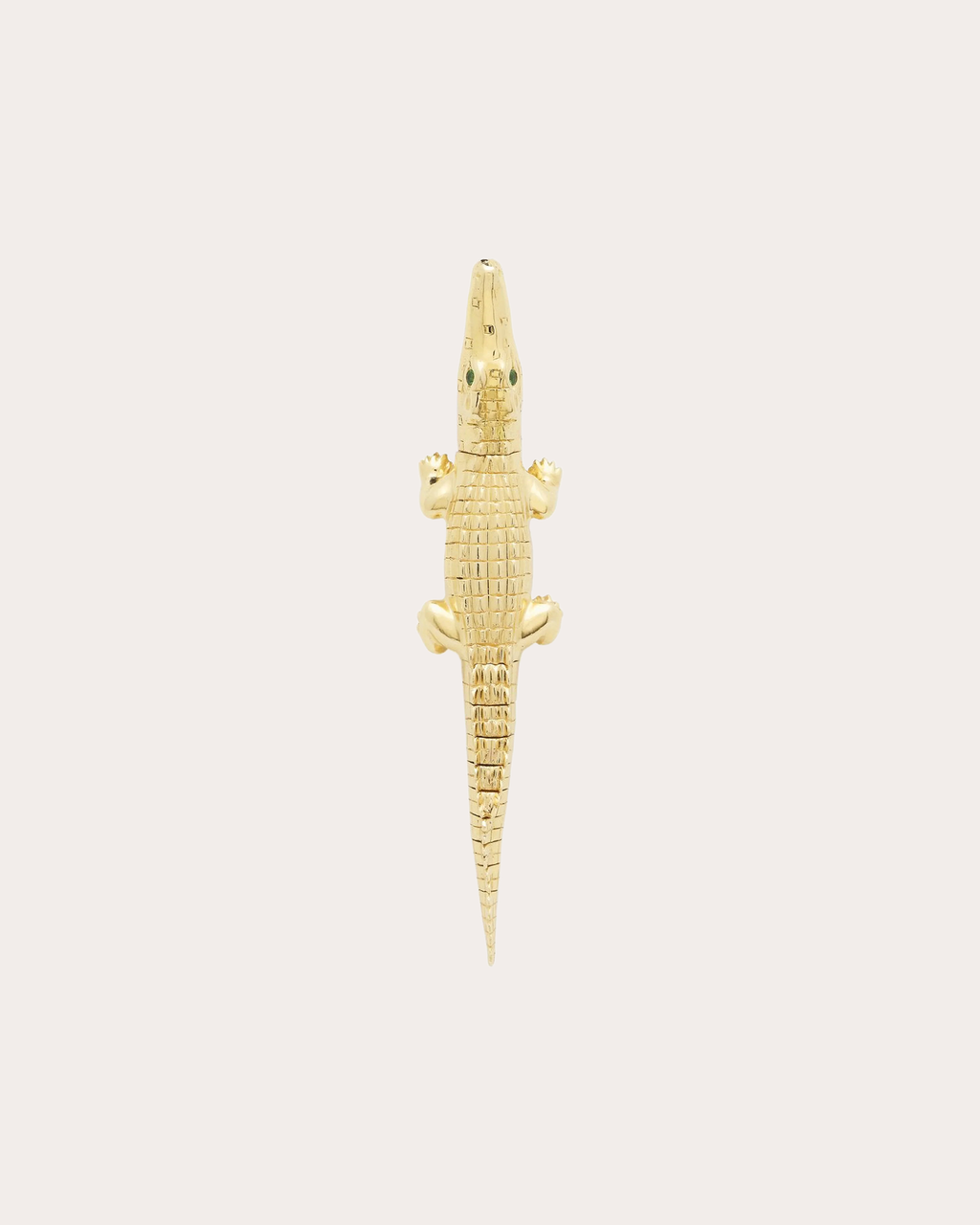 Tsavorite & 18k Gold Alligator Bite Drop Earring