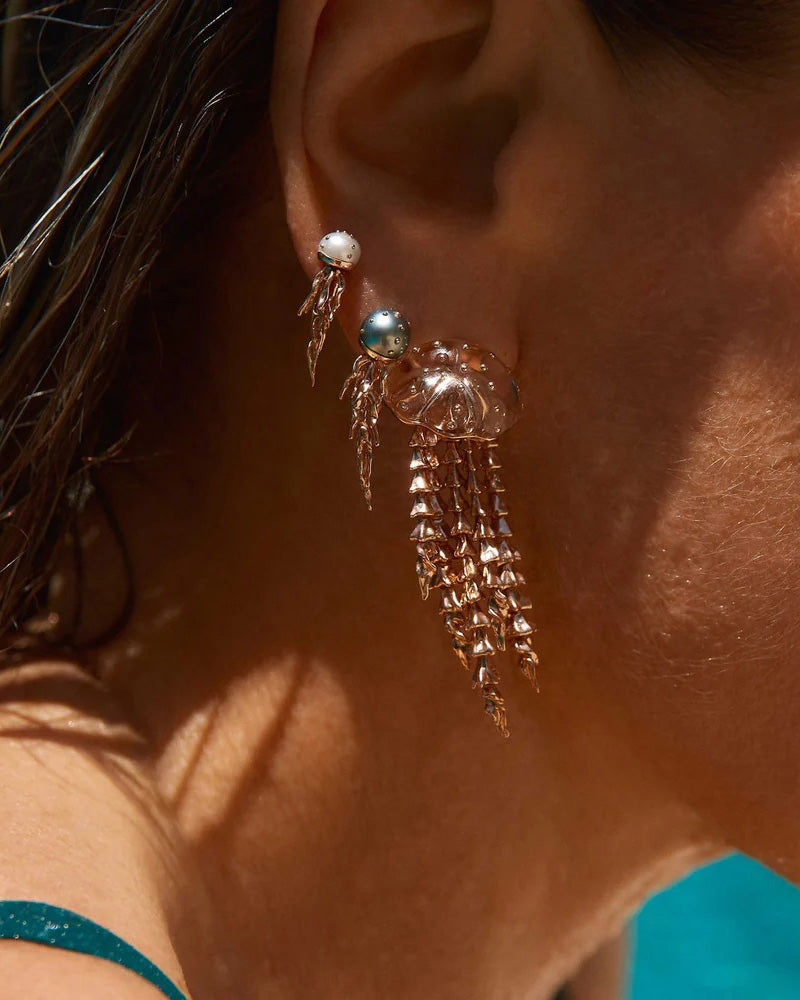 Tahitian Pearl Jellyfish Stud Earring