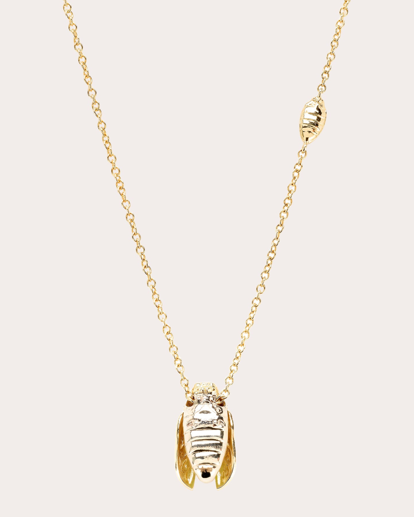 Opal & Diamond Scarab Fly Wings Pendant Necklace