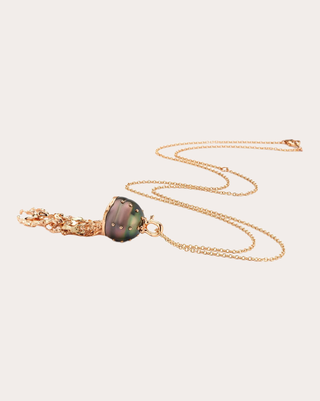 Tahitian Pearl & Diamond Jellyfish Large Pendant Necklace