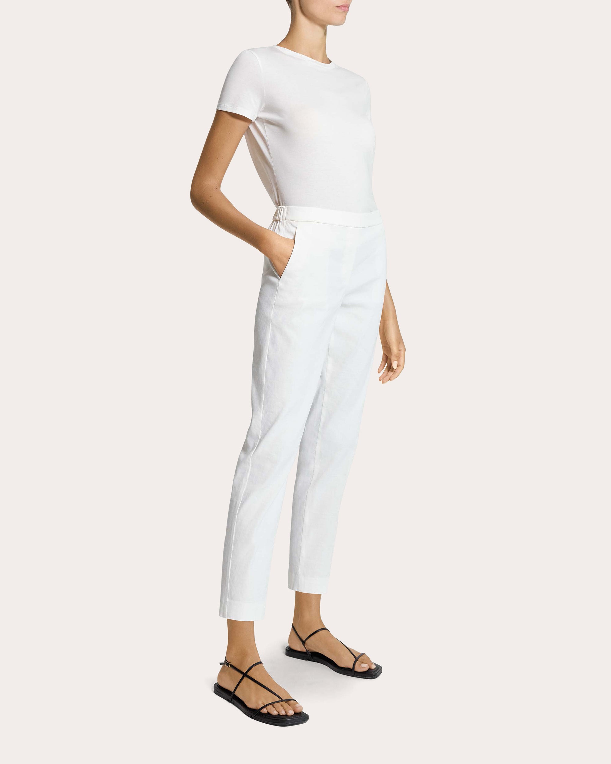 Treeca Good Linen Cropped Pull-On Pants