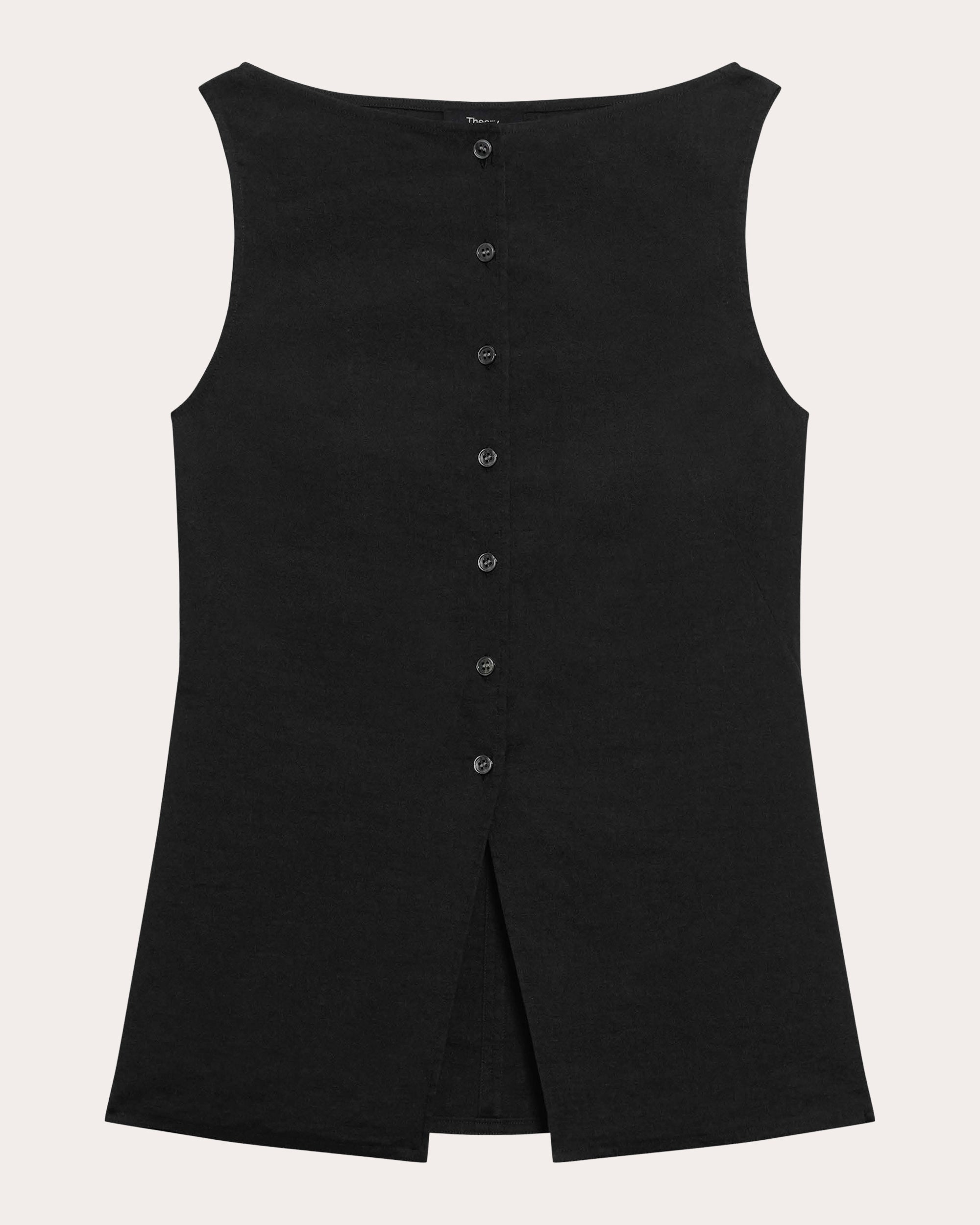 Good Linen Boatneck Cutaway Vest Top