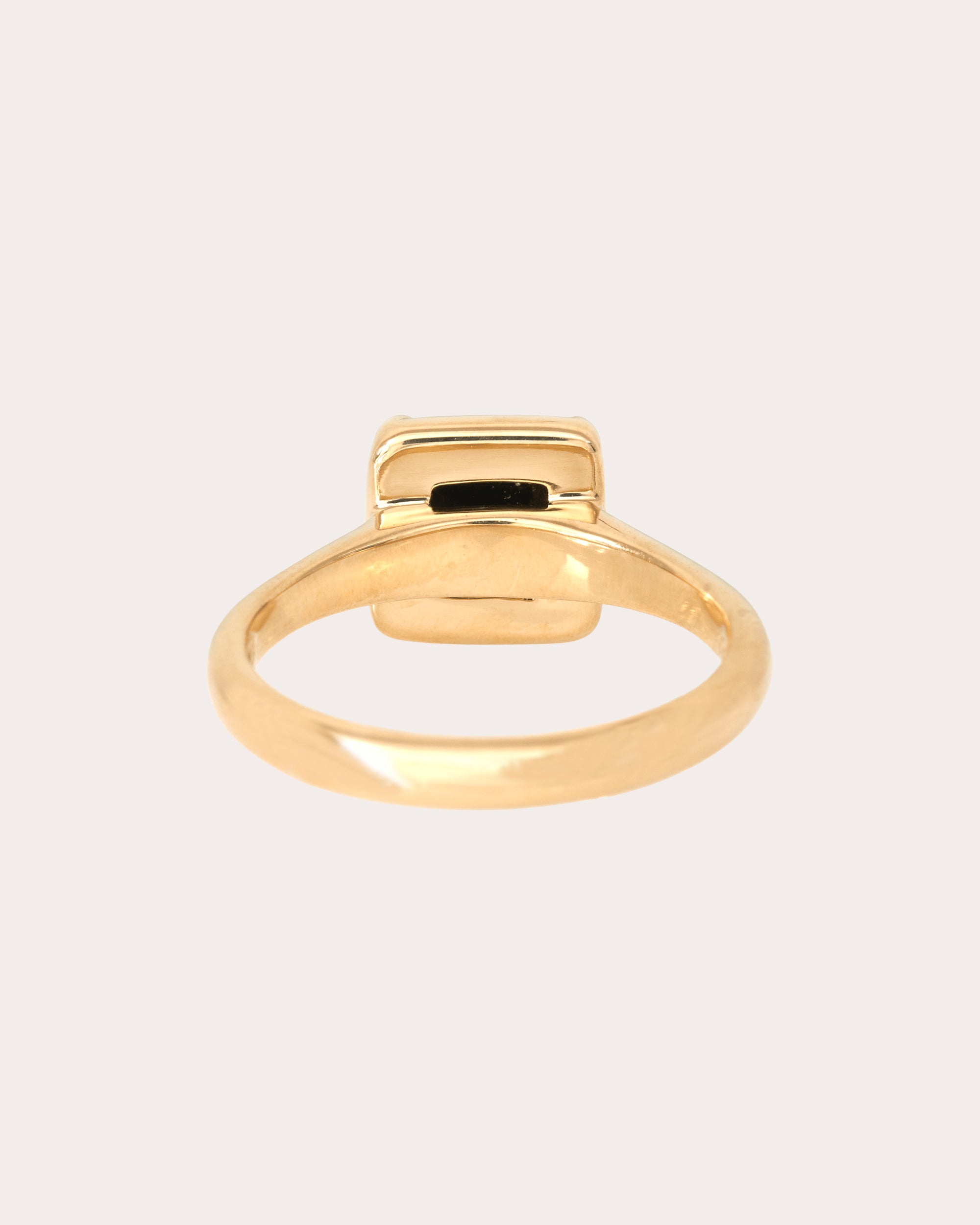 Black Diamond & 18k Gold Pyramid Ring
