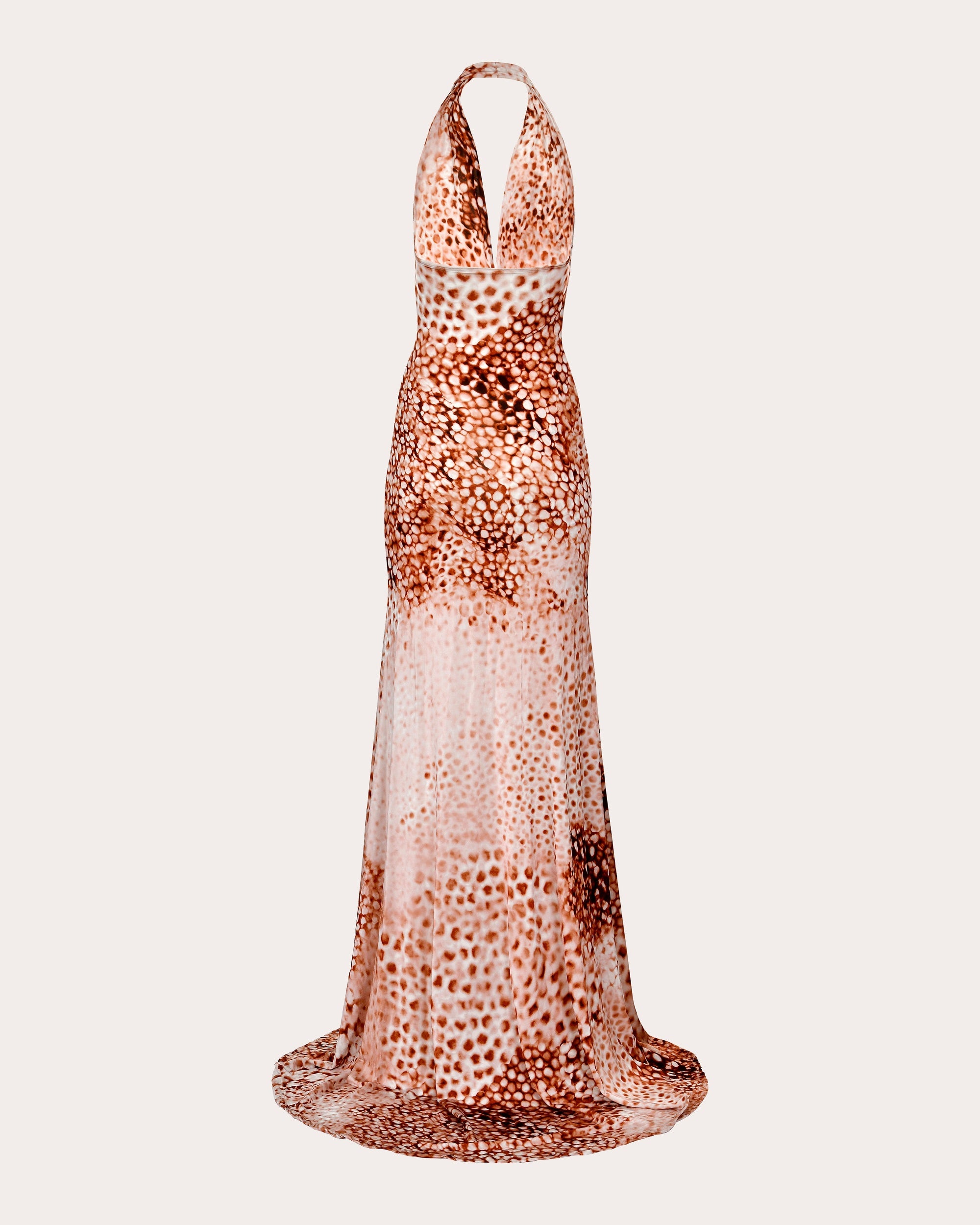 Blush Line Jersey Ruched Halter Gown