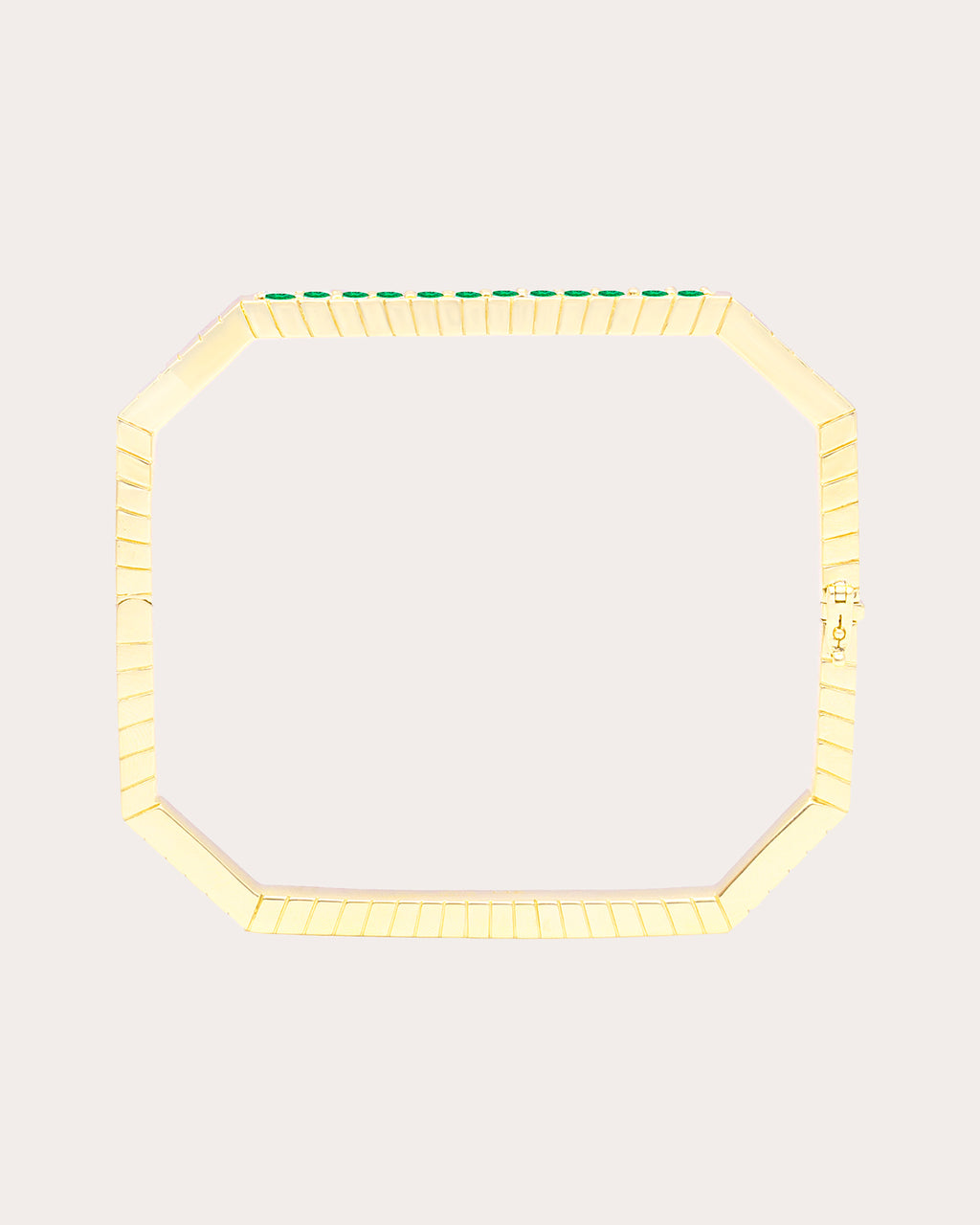Emerald & 14k Gold Spark Octagon Bangle