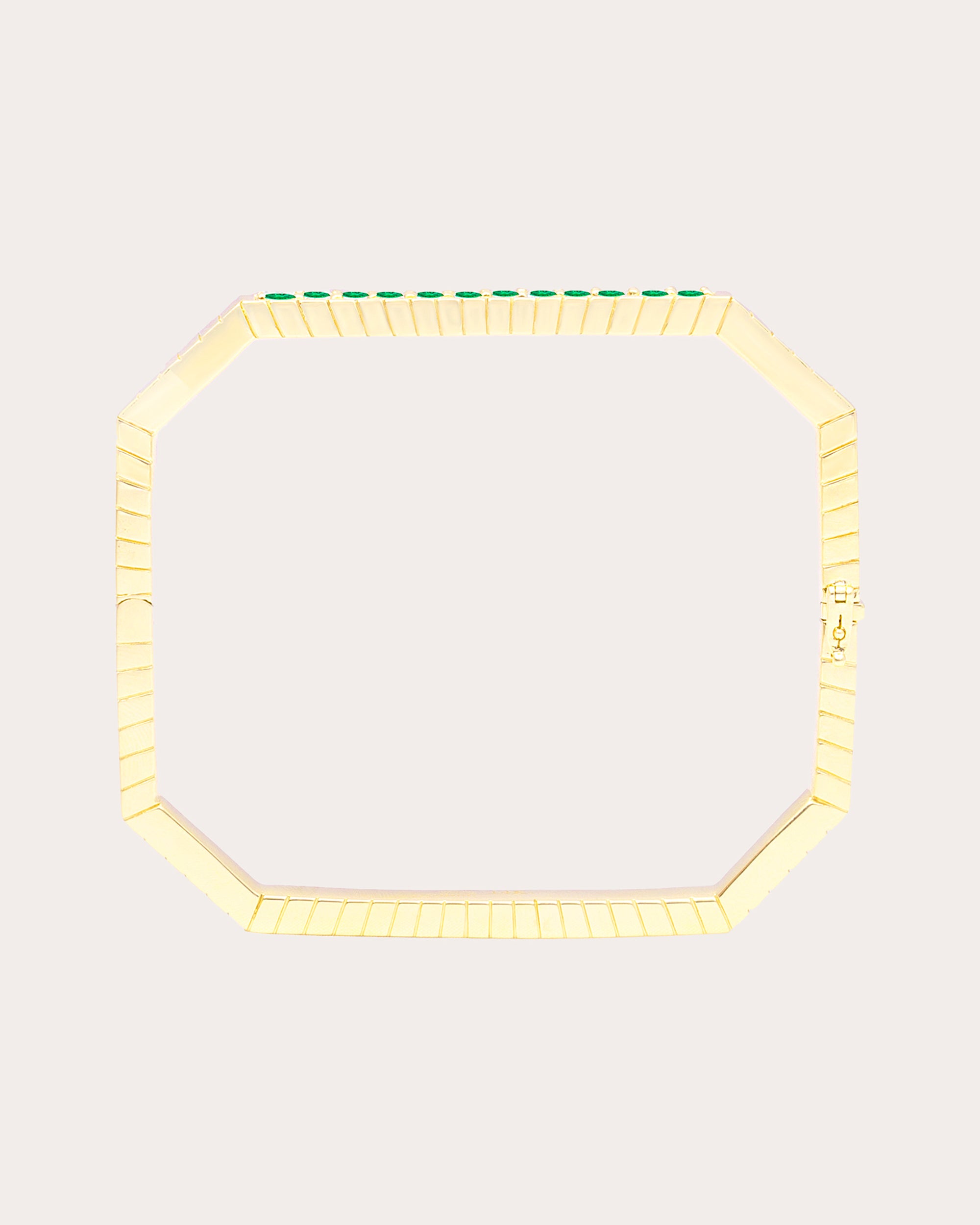 Emerald & 14k Gold Spark Octagon Bangle