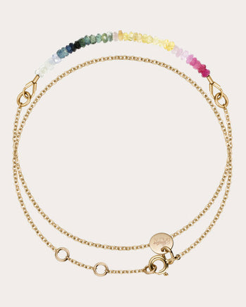 Nonza 14K Gold-Filled Chain and Rainbow Sapphire Bracelets