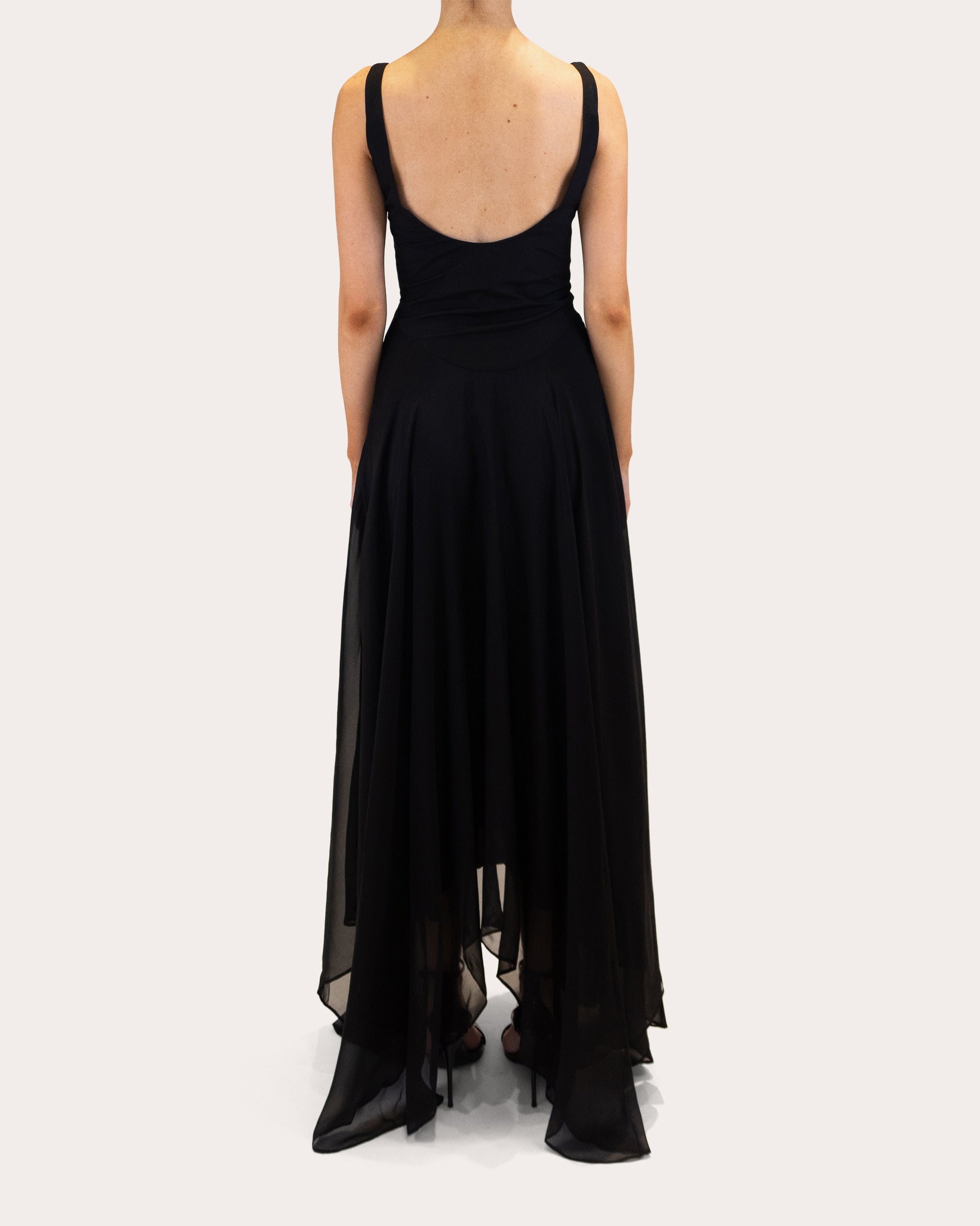 Bria Silk Chiffon High-Low Dress