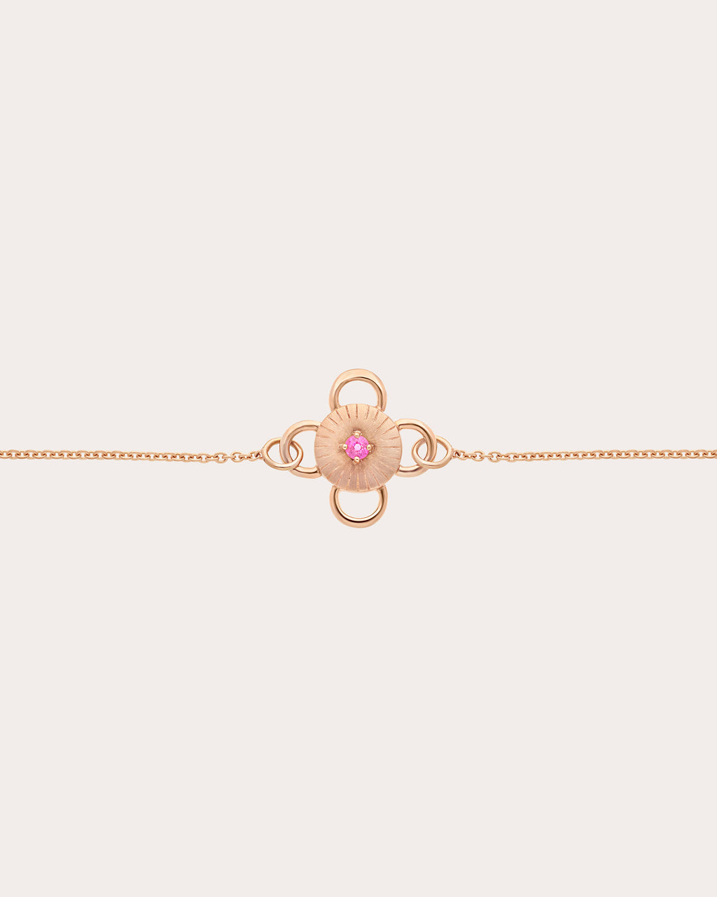Pink Sapphire & 18k Rose Gold Baby Bolt Bracelet