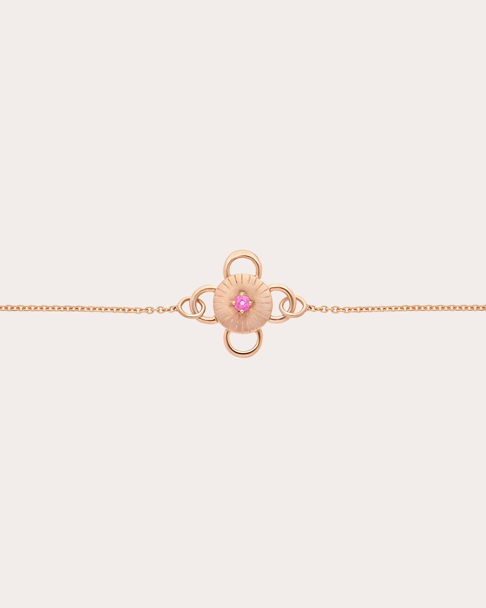 Pink Sapphire & 18k Rose Gold Baby Bolt Bracelet