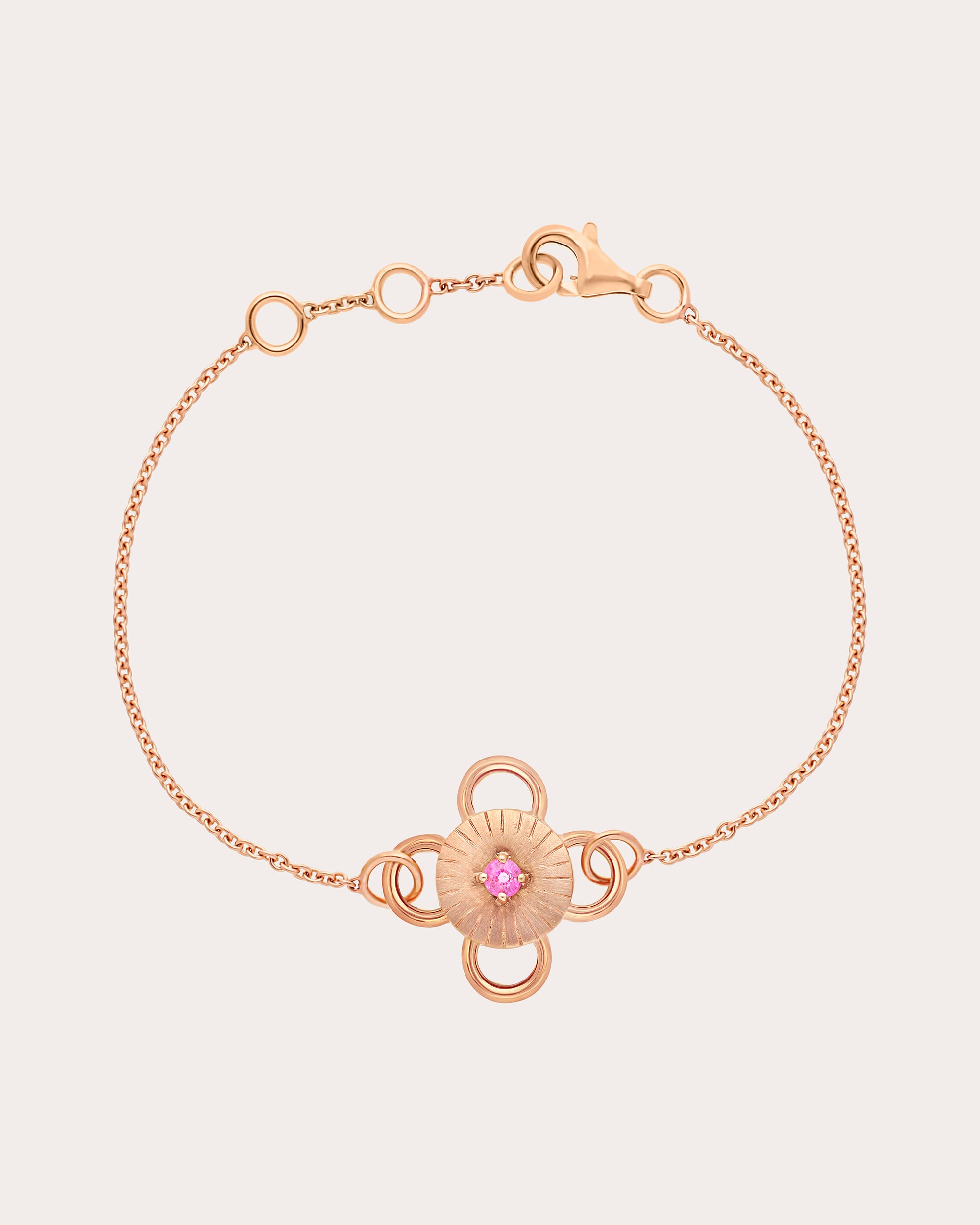Pink Sapphire & 18k Rose Gold Baby Bolt Bracelet