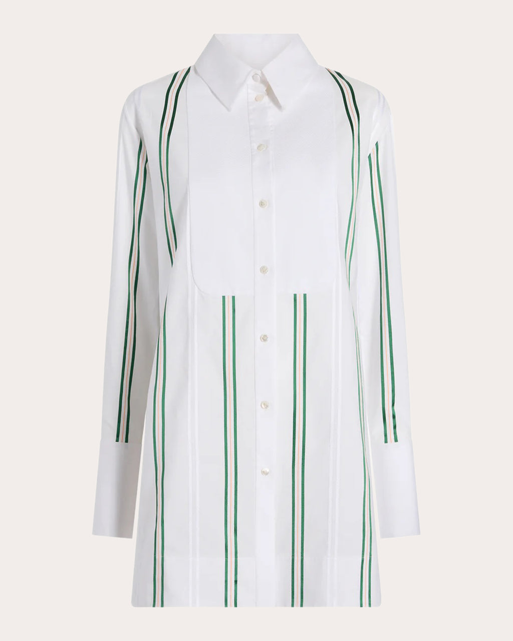 Pinstripe Jacquard Slim Tuxedo Shirt