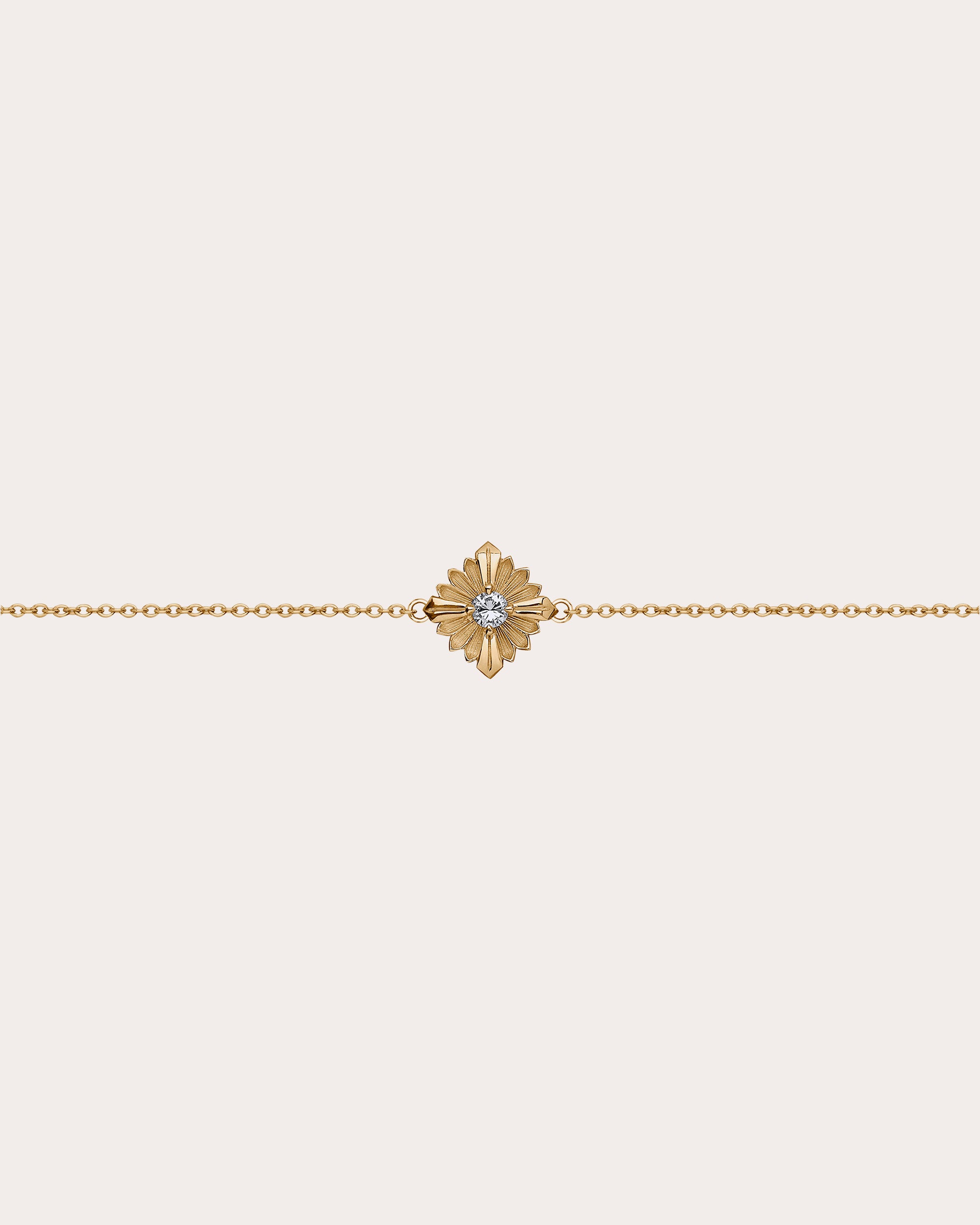 Diamond & 18k Gold Small Stamp Bracelet