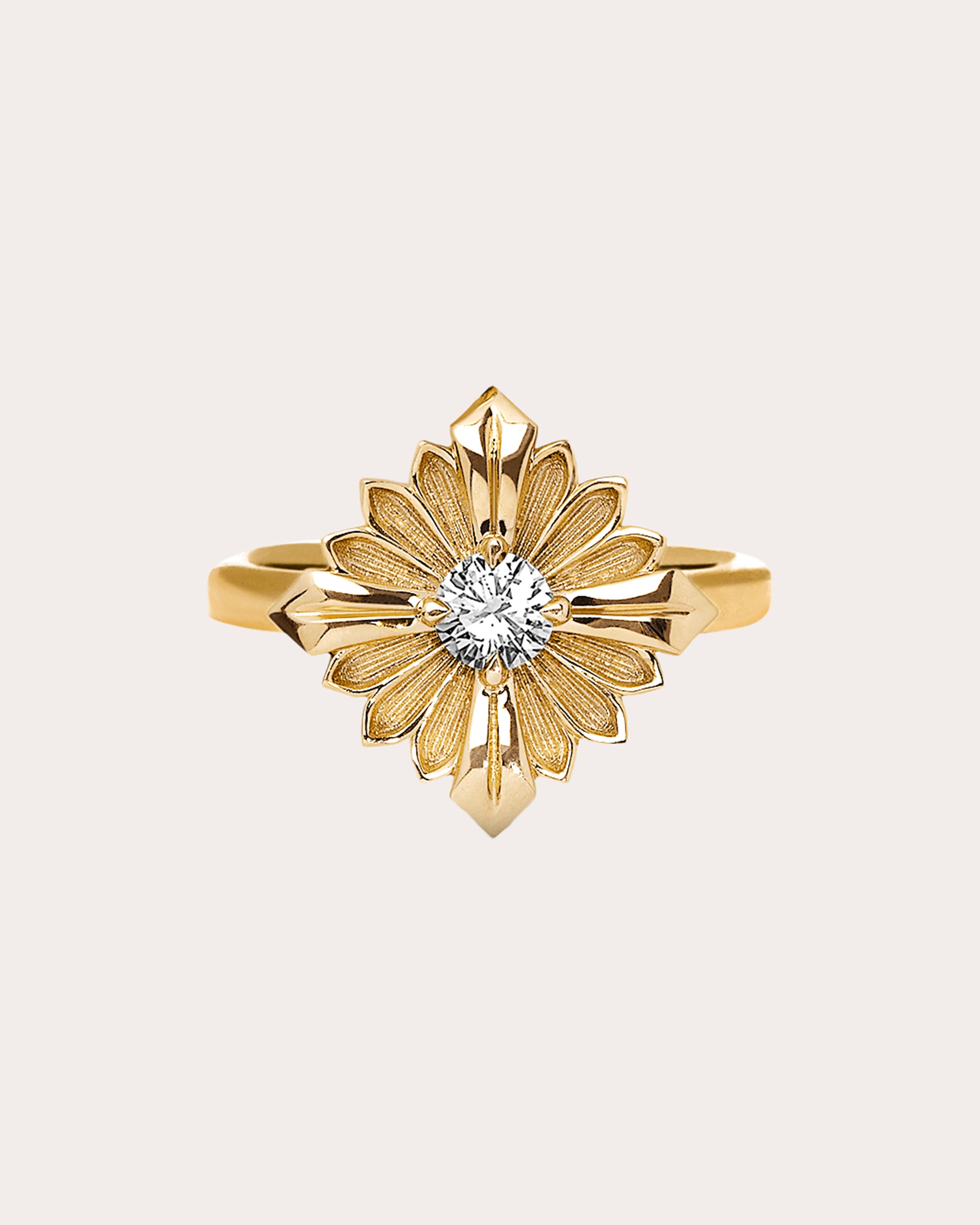 Diamond & 18k Gold Stamp Ring
