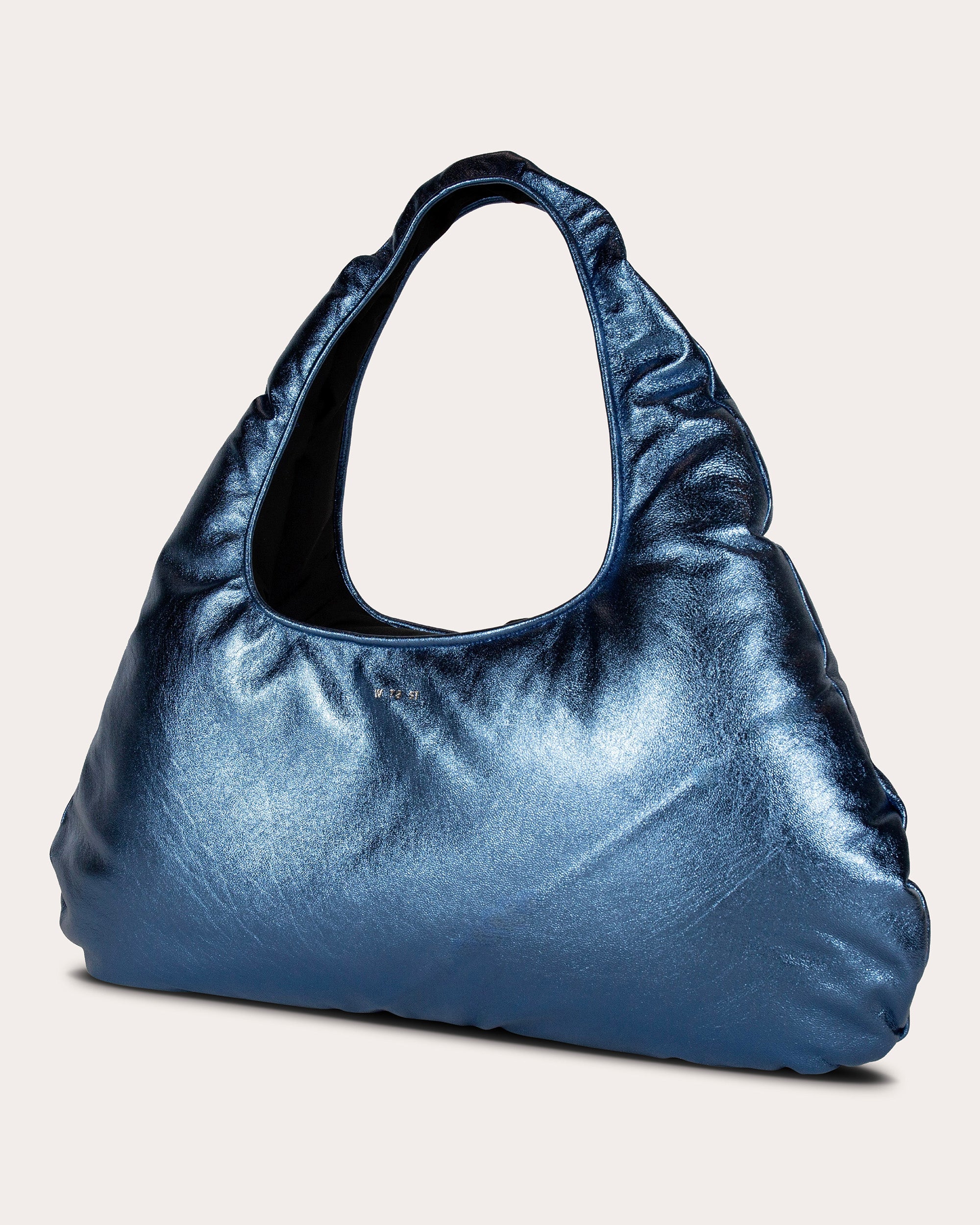 Large Cloud Metallic Leather Shoulder Bag
