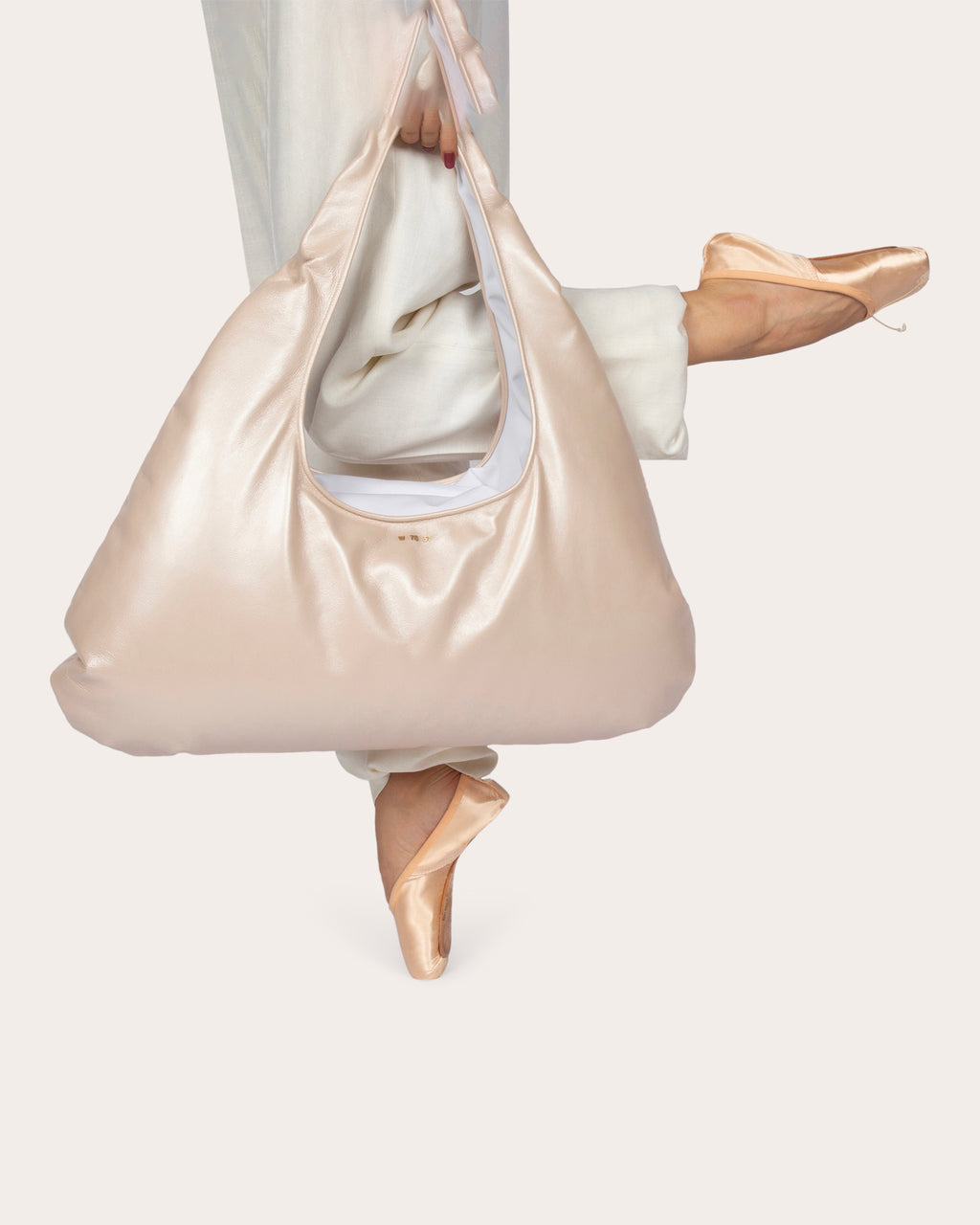 Large Cloud Pearlescent Leather Shoulder Bag
