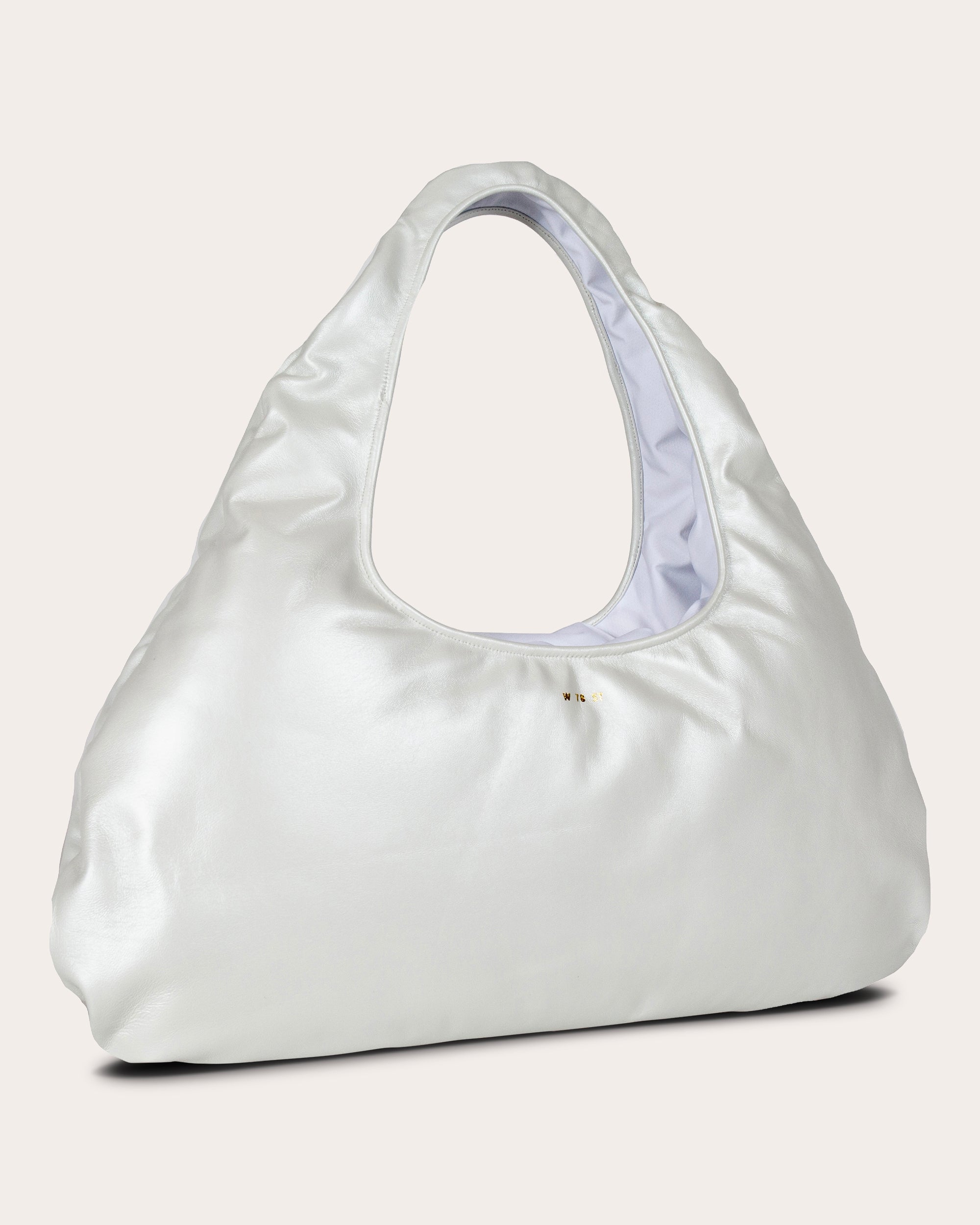 Large Cloud Pearlescent Leather Shoulder Bag