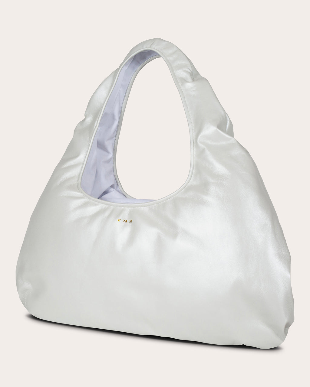 Large Cloud Pearlescent Leather Shoulder Bag