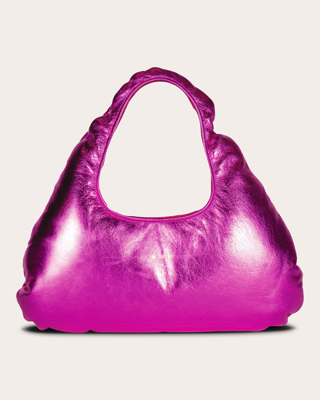 Medium Cloud Metallic Leather Shoulder Bag