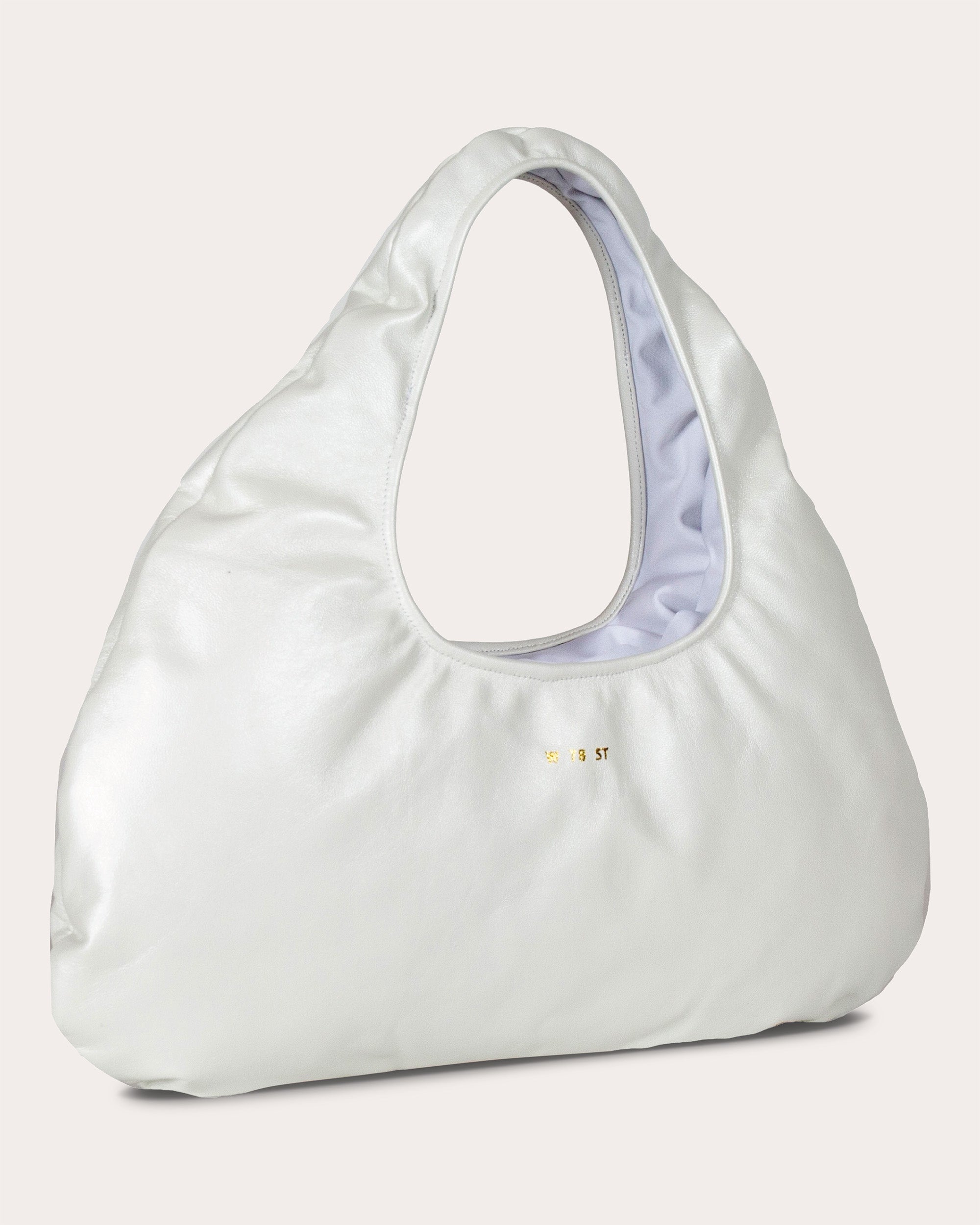 Medium Cloud Pearlescent Leather Shoulder Bag