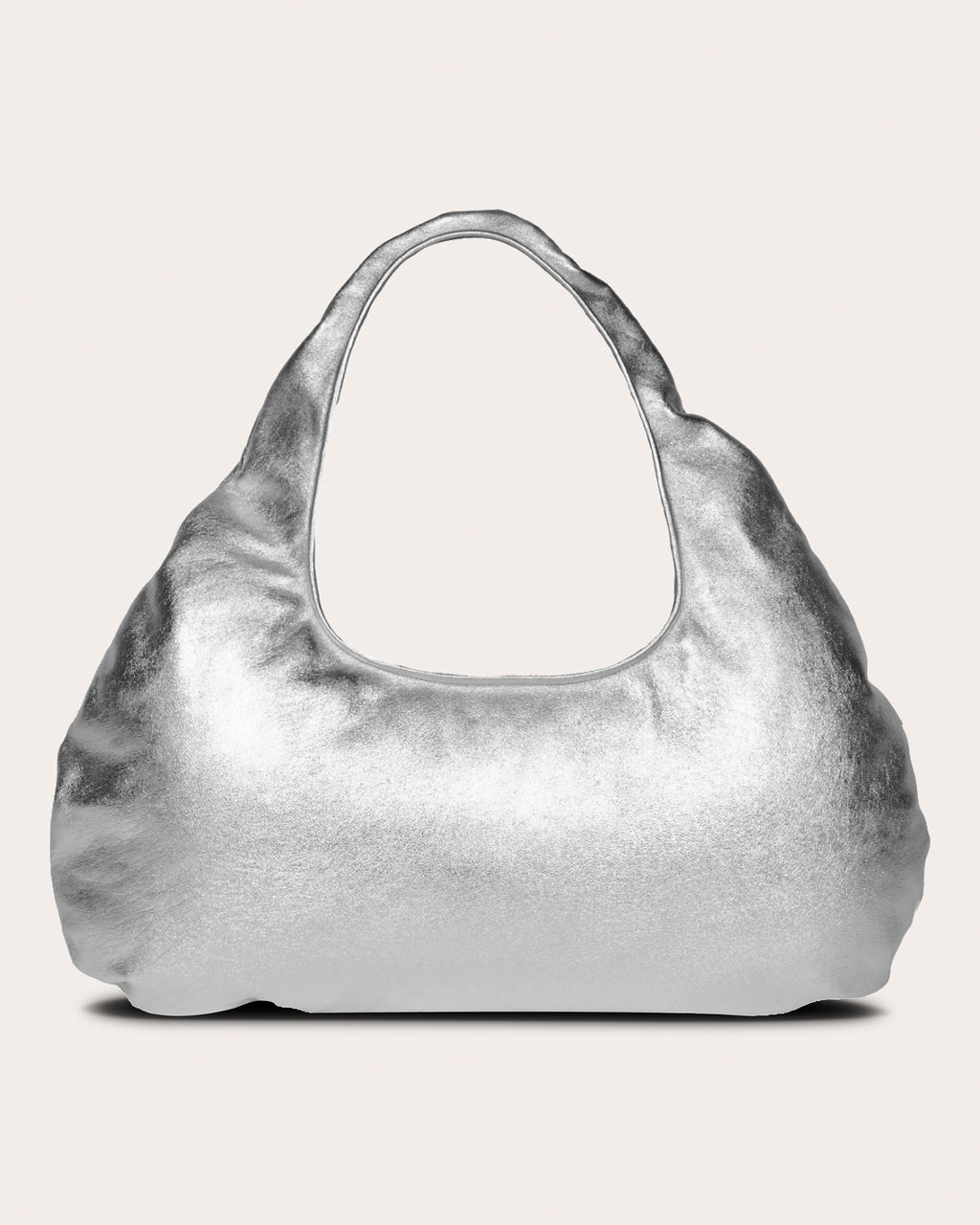 Medium Cloud Metallic Leather Shoulder Bag