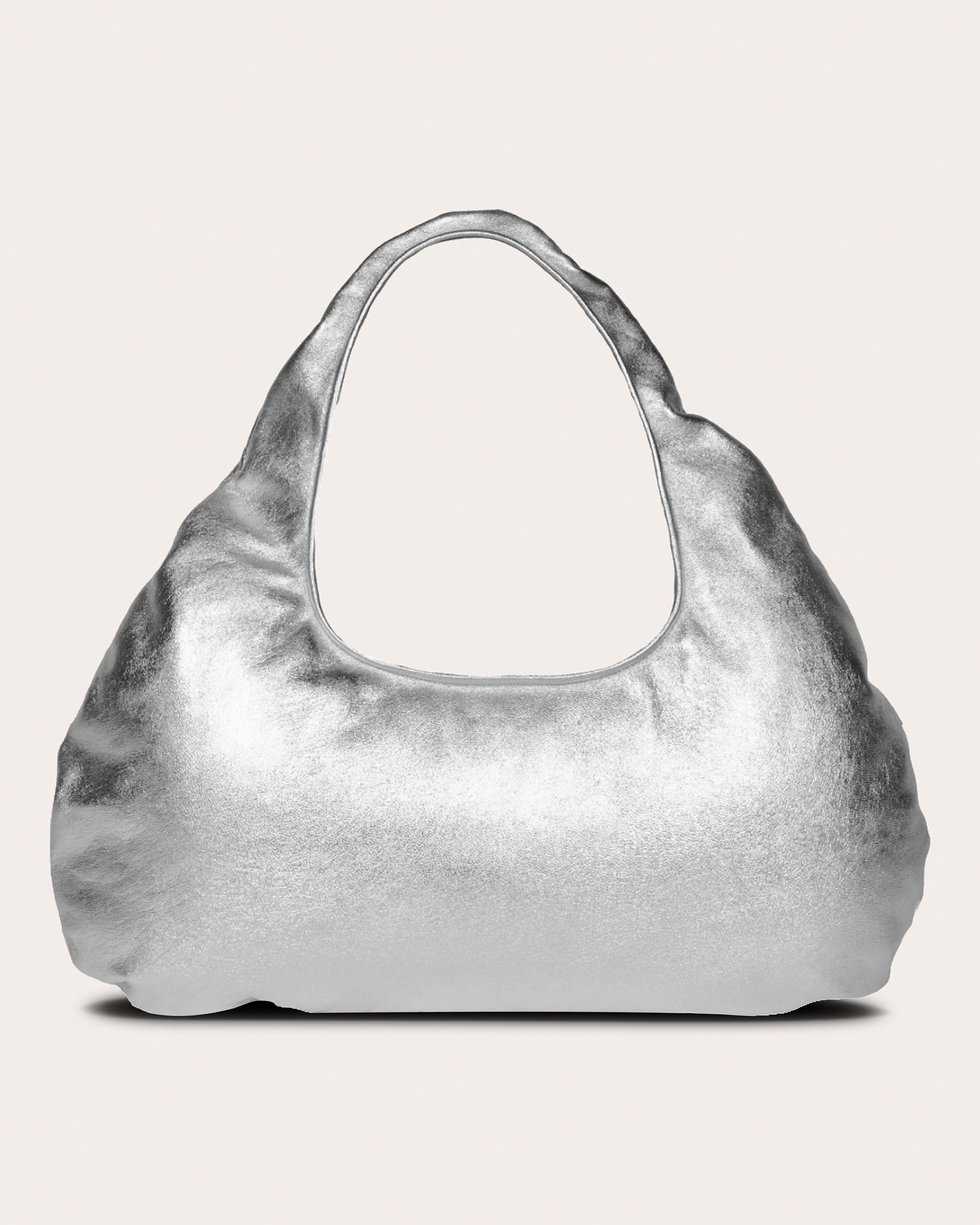 Medium Cloud Metallic Leather Shoulder Bag