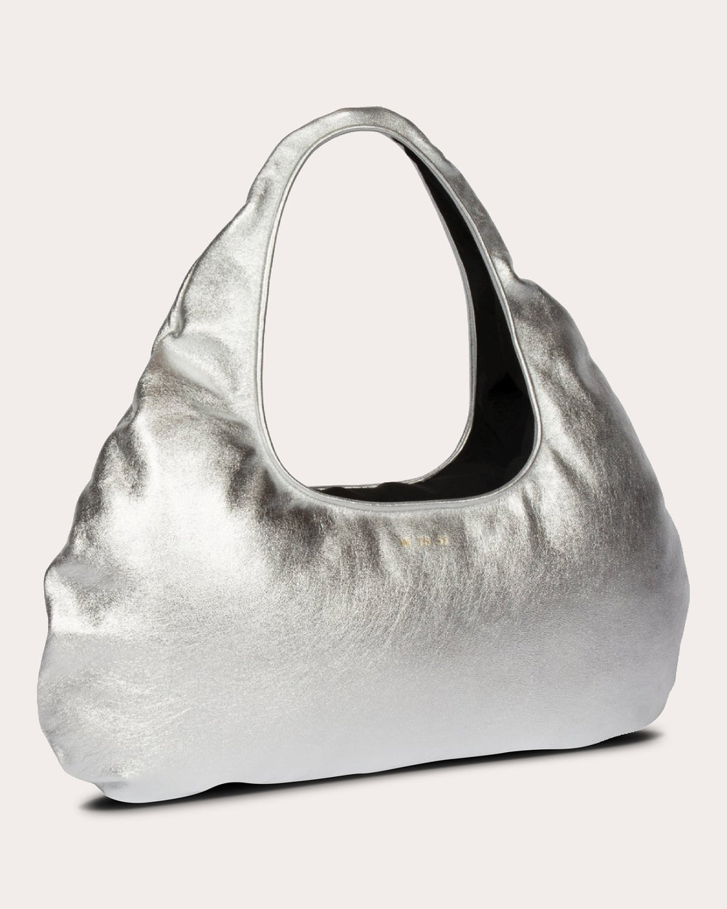 Medium Cloud Metallic Leather Shoulder Bag