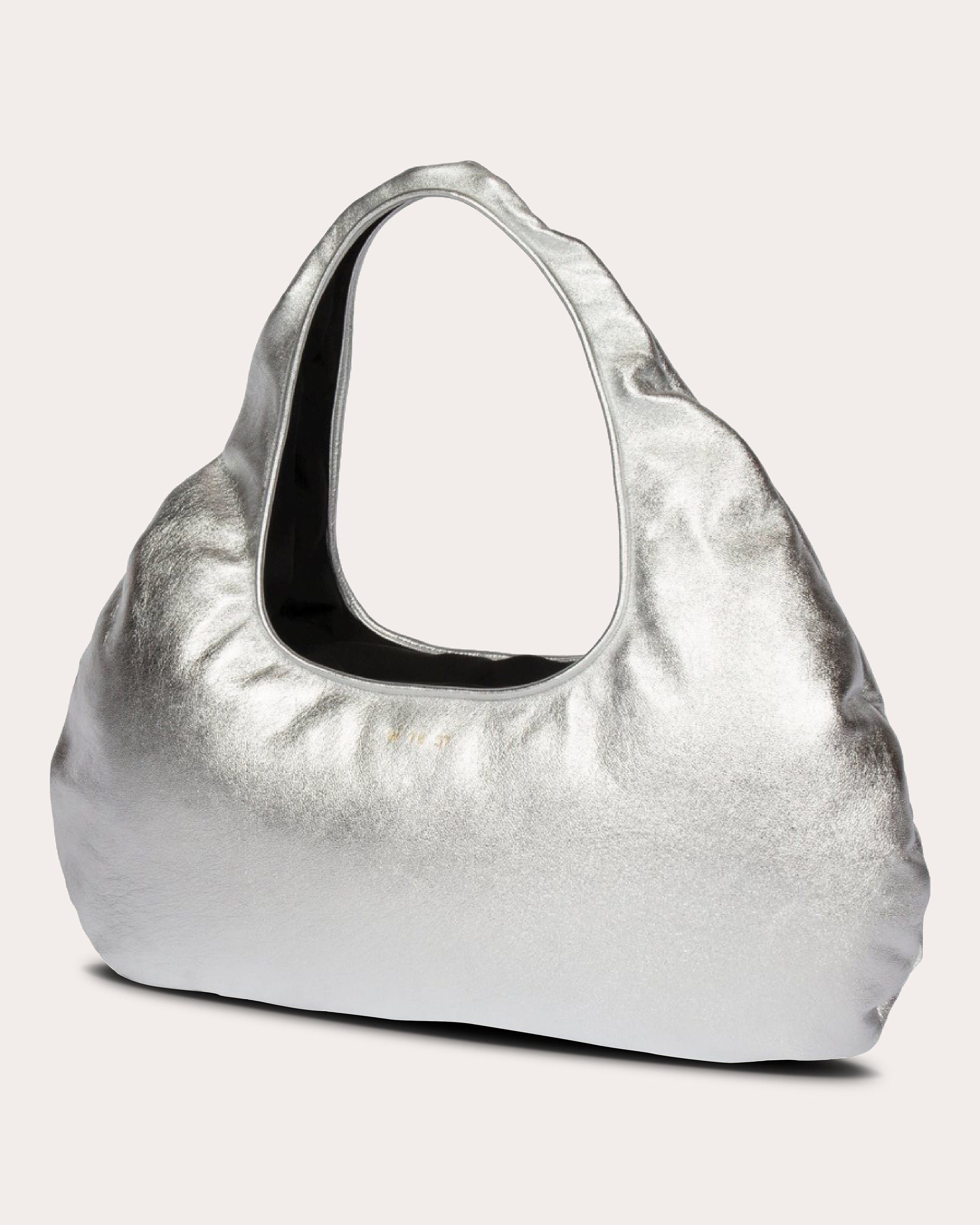 Medium Cloud Metallic Leather Shoulder Bag