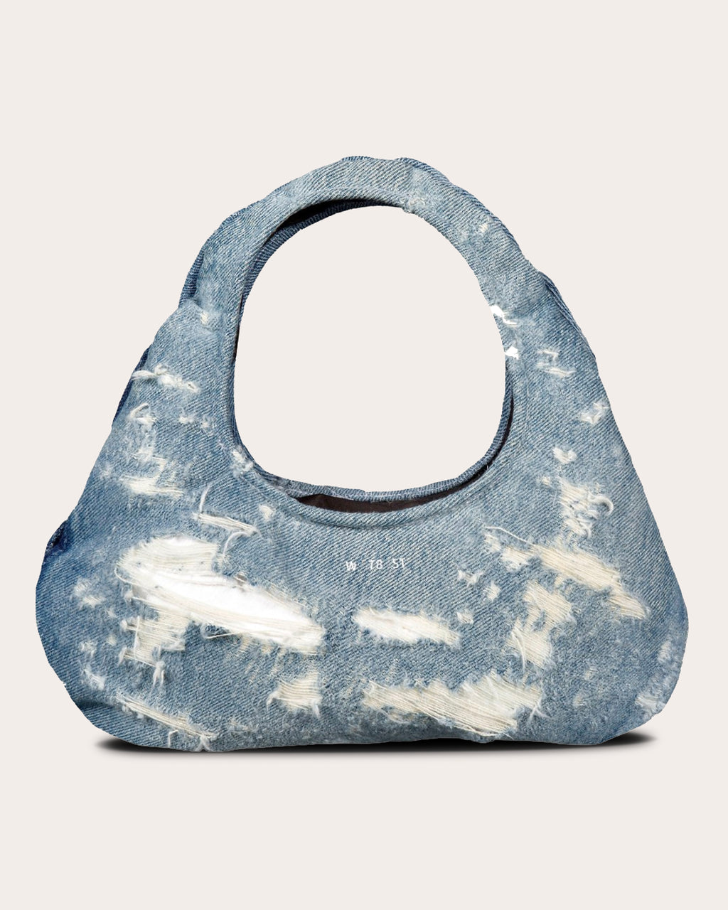 Micro Cloud Distressed Denim Tote