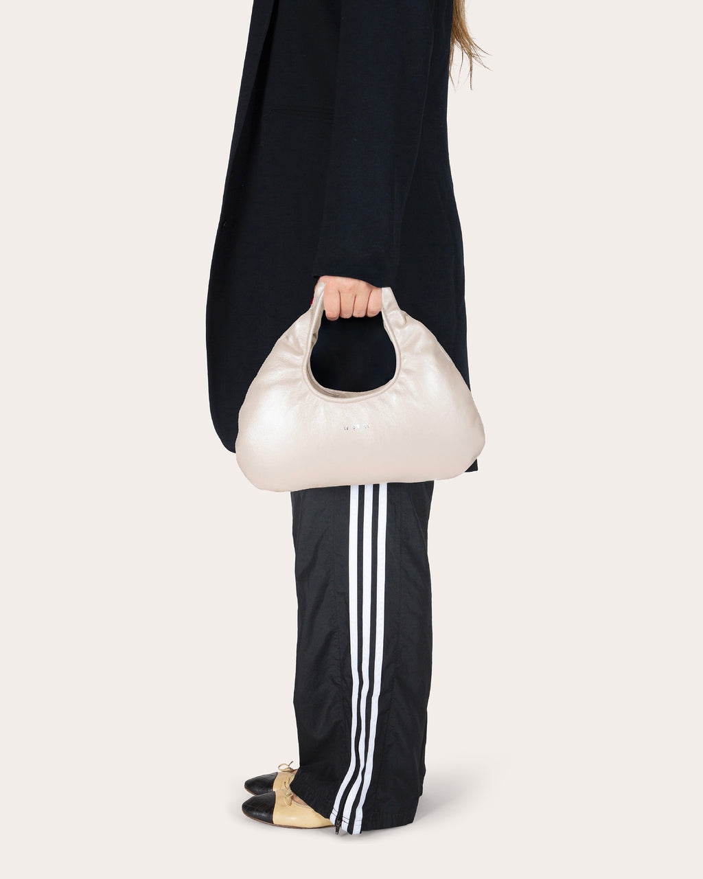 Micro Cloud Pearlescent Leather Shoulder Bag