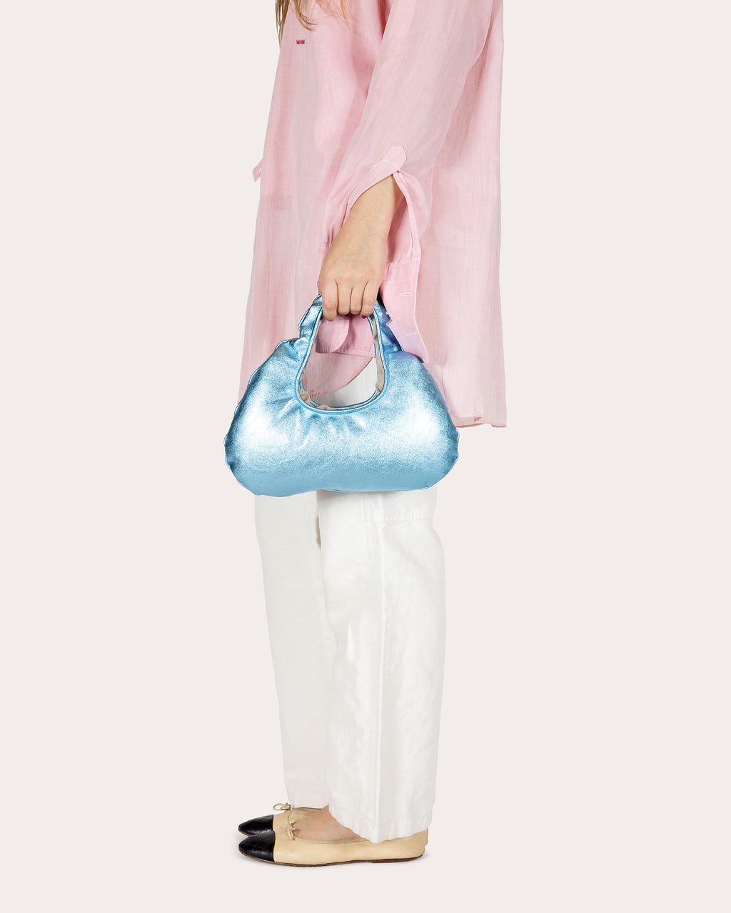 Micro Cloud Pearlescent Leather Tote