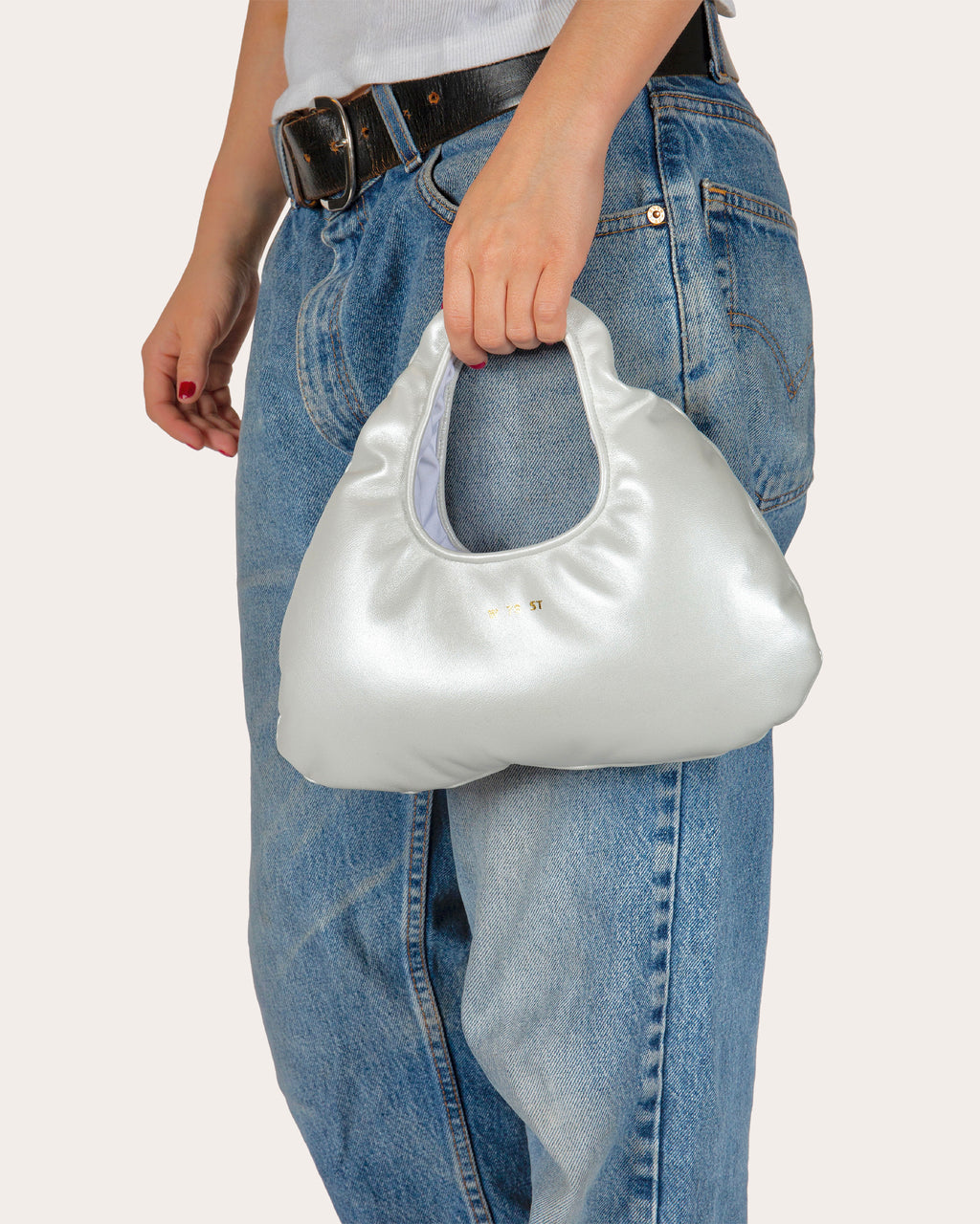 Micro Cloud Pearlescent Leather Tote