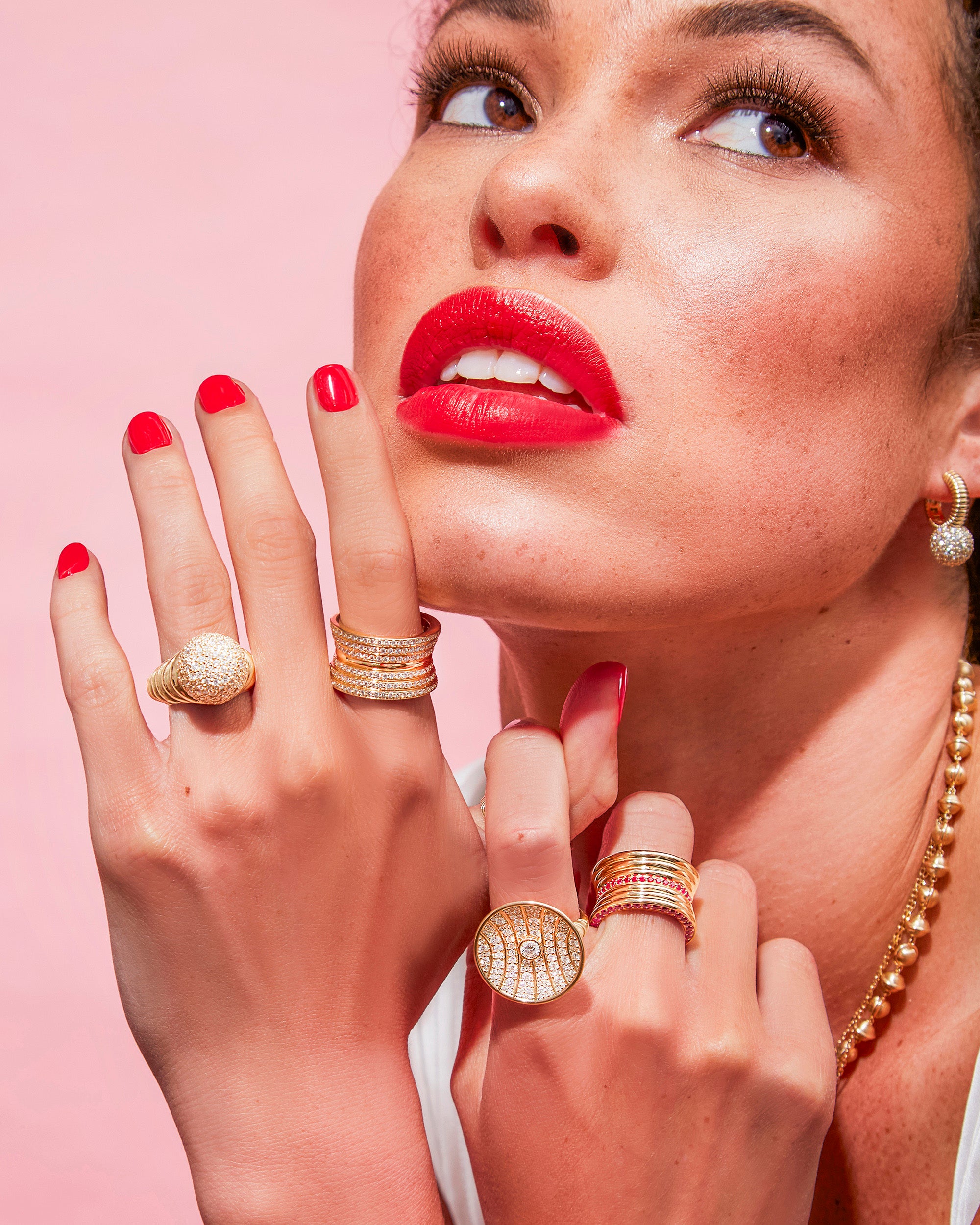 Diamond Revel Bobble Huggie Earrings