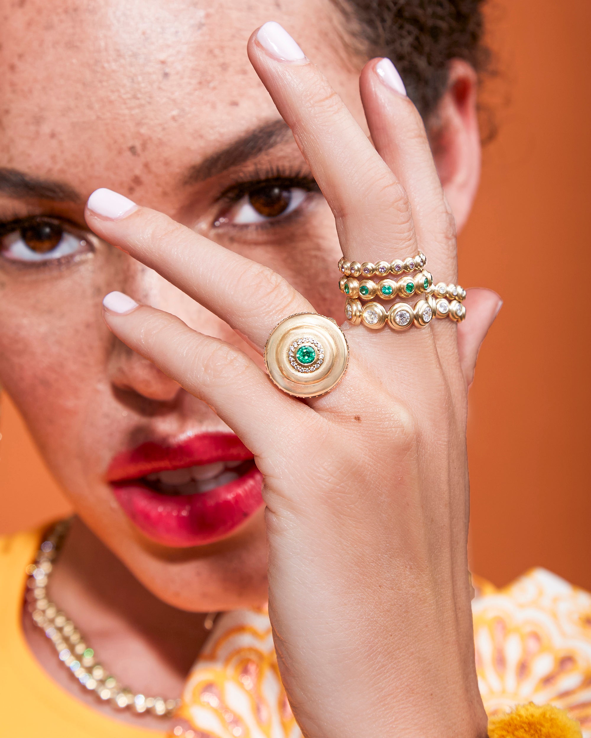Emerald & 14k Gold Large Evolve Ring