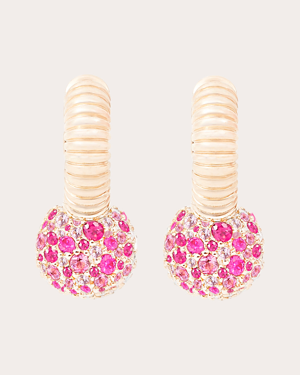 Pink Sapphire & 14k Gold Revel Bobble Hoop Earrings
