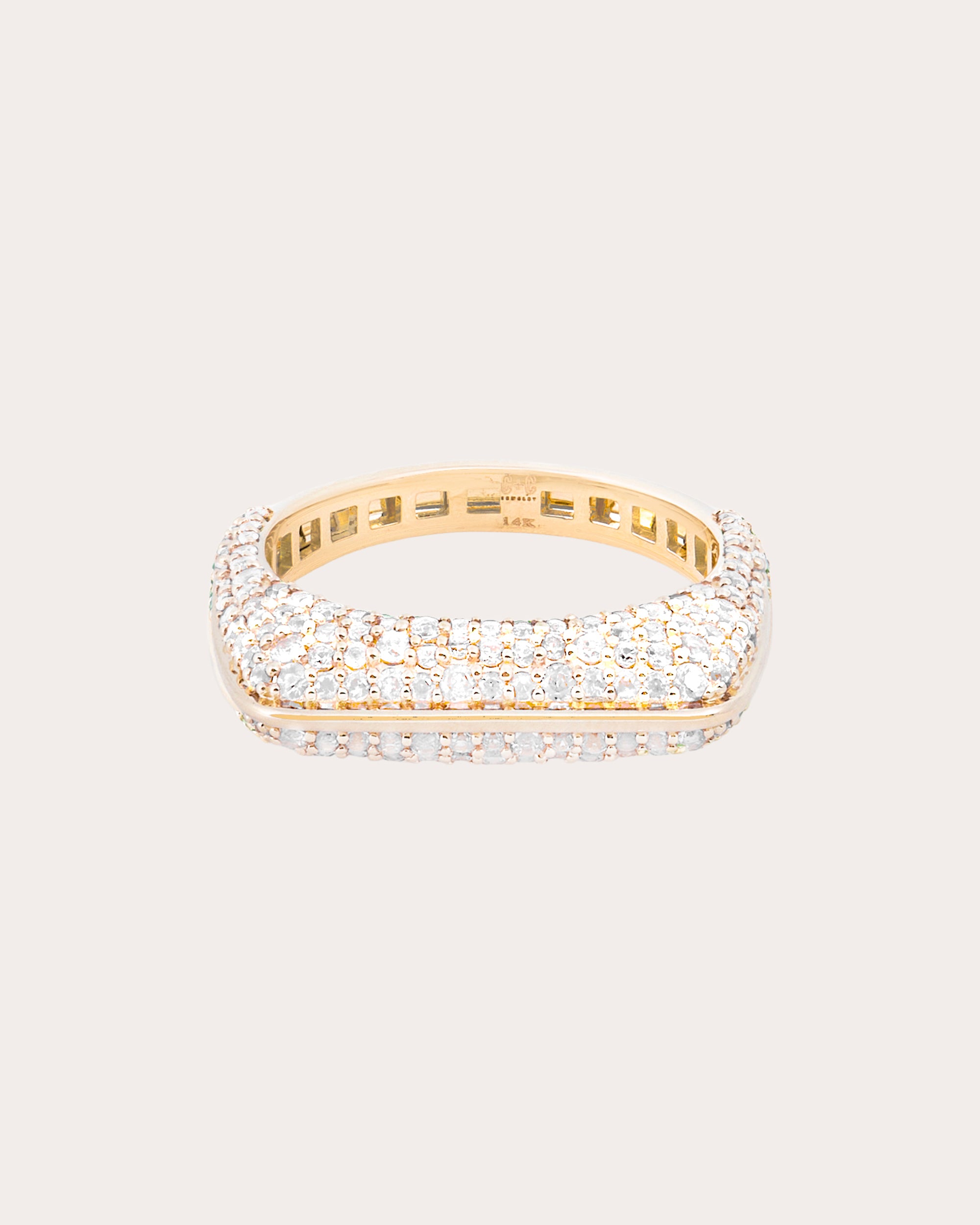 Diamond Found Rib Curve Band Ring