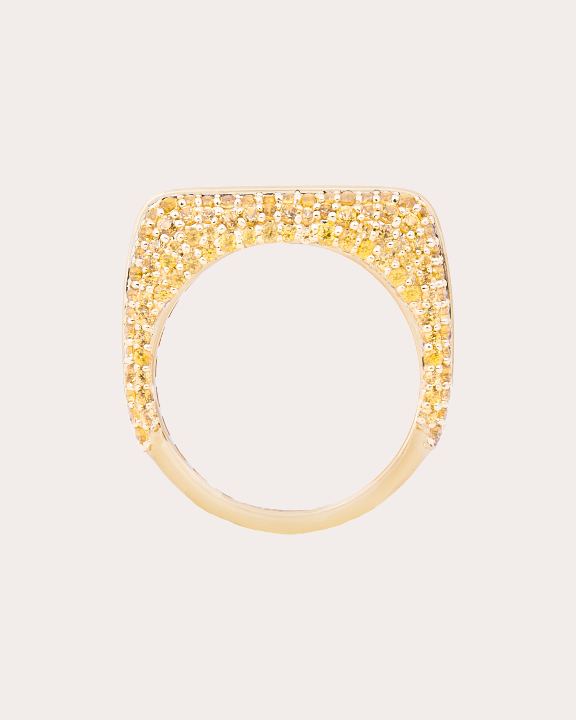 Multicolor Sapphire Found Rib Curve Band Ring